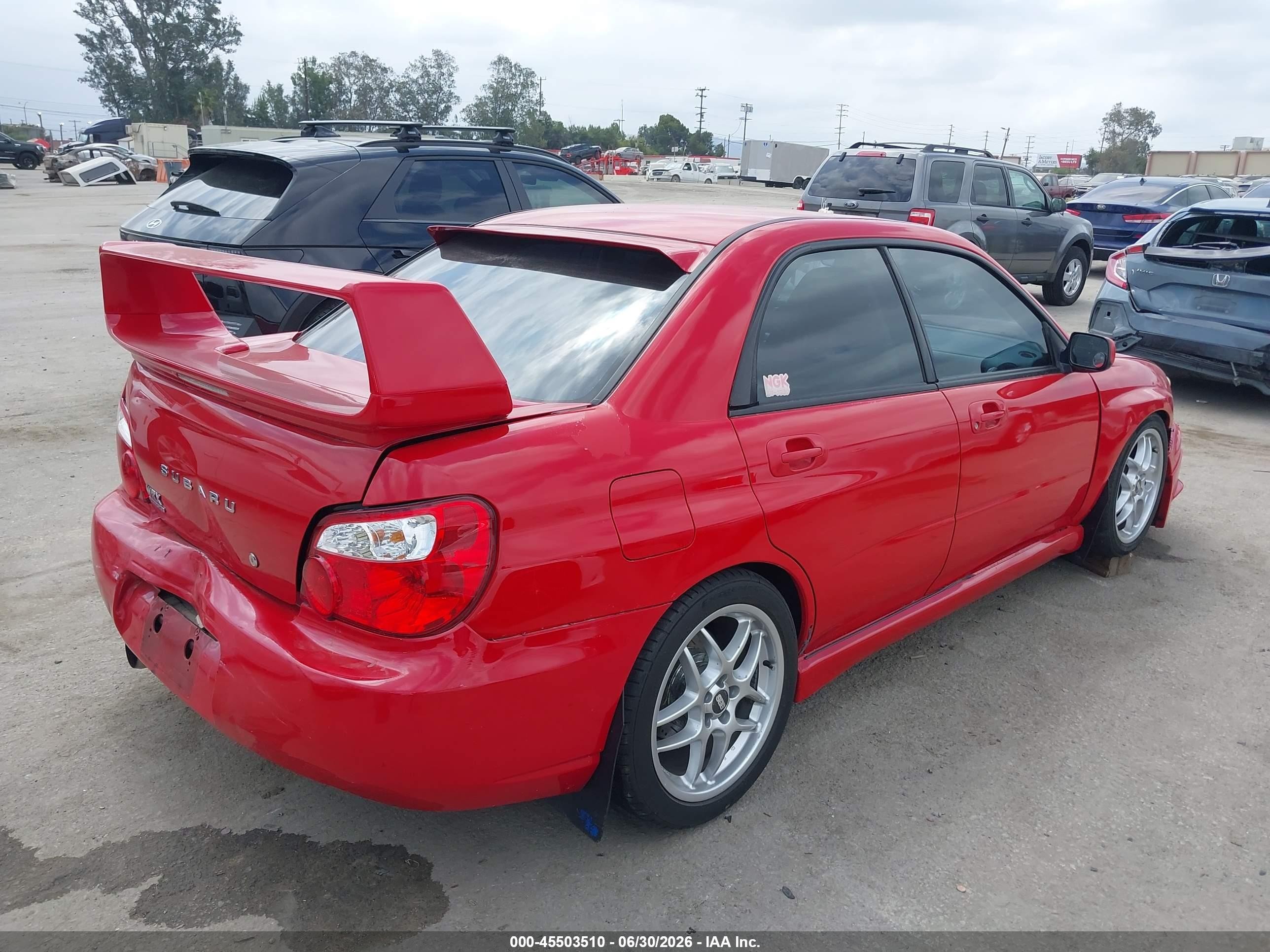 2004 Subaru Impreza Wrx Red vin: JF1GD29674G510676