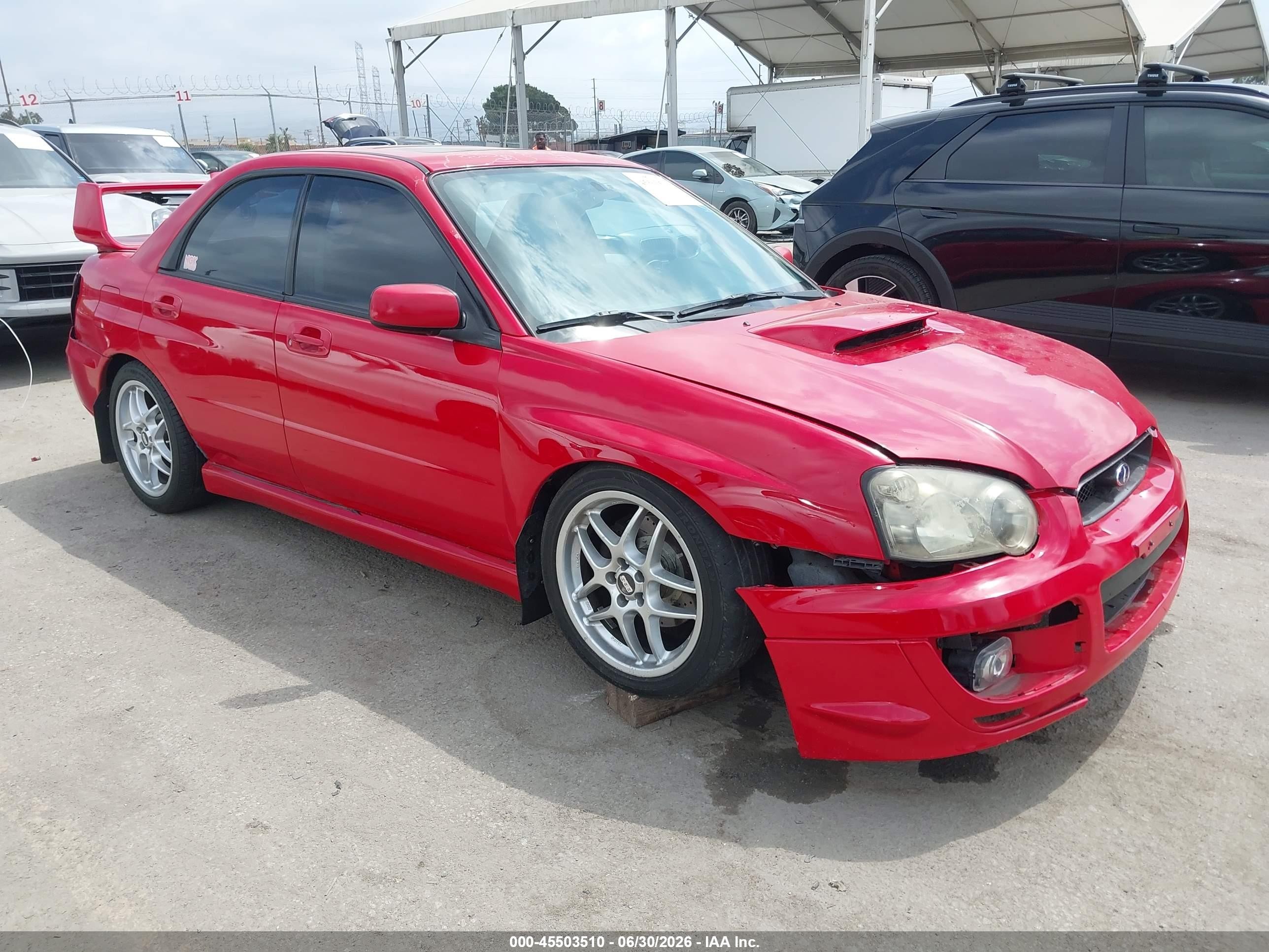 2004 Subaru Impreza Wrx Red vin: JF1GD29674G510676