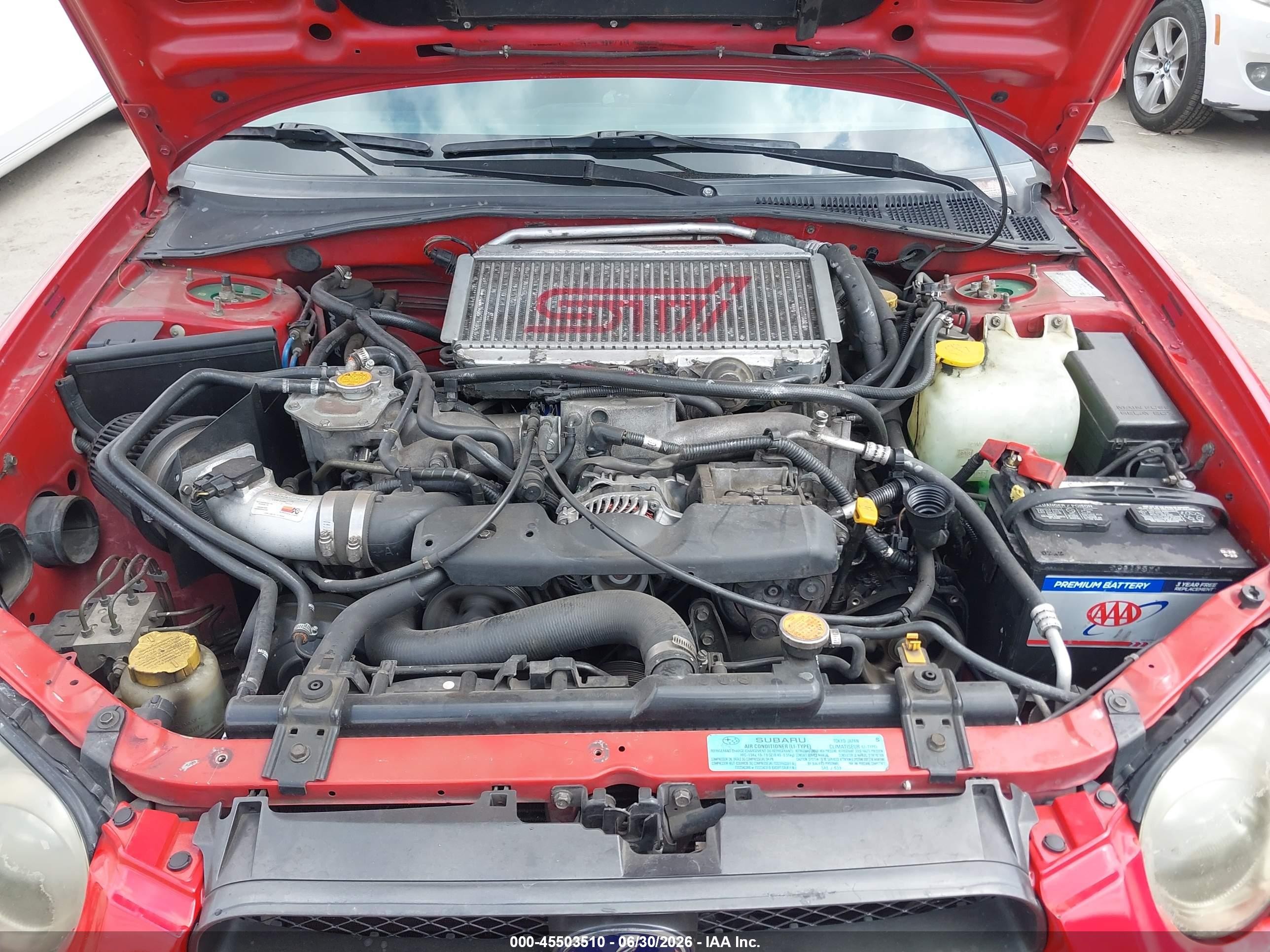 2004 Subaru Impreza Wrx Red vin: JF1GD29674G510676