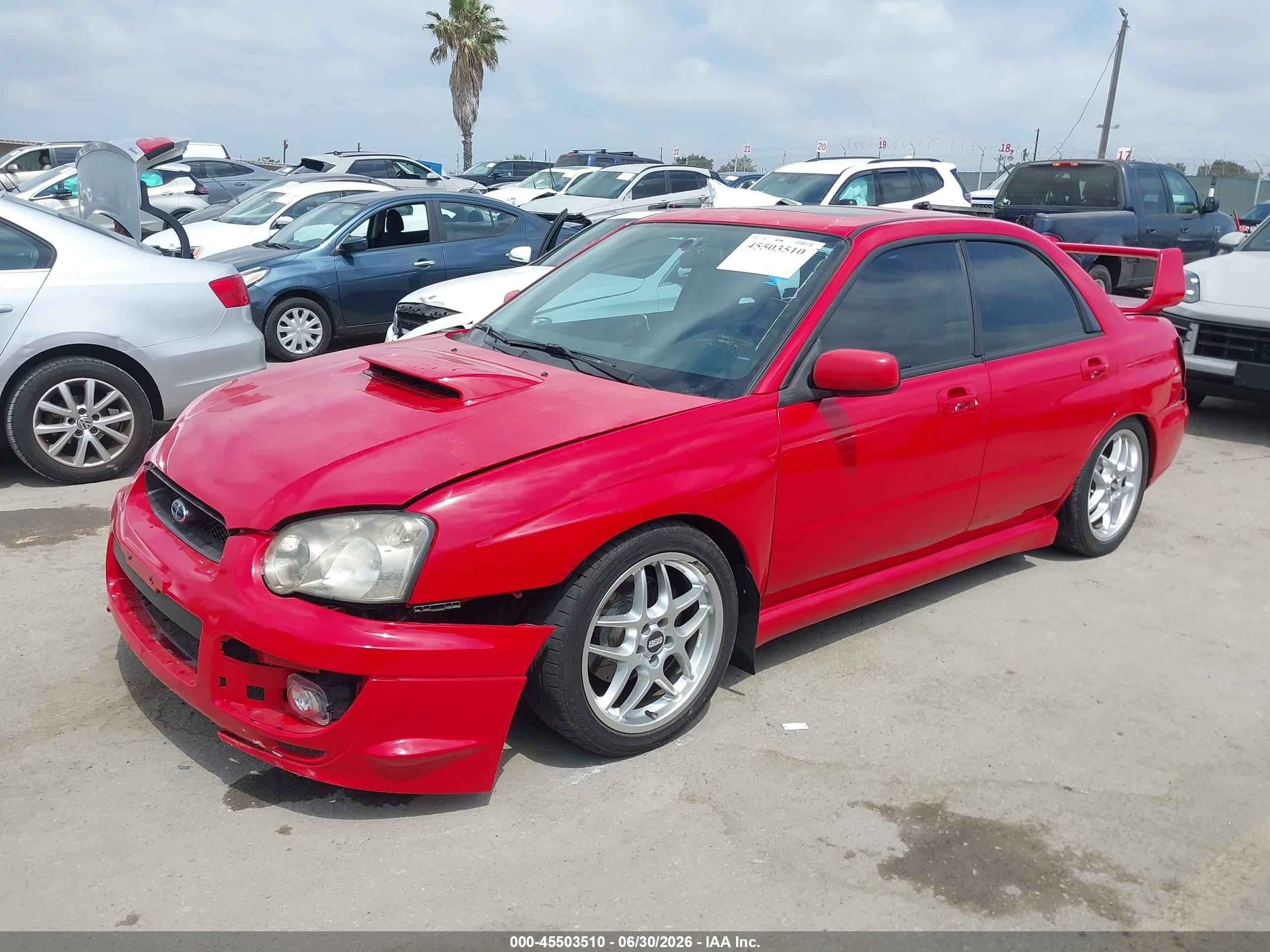 2004 Subaru Impreza Wrx Red vin: JF1GD29674G510676