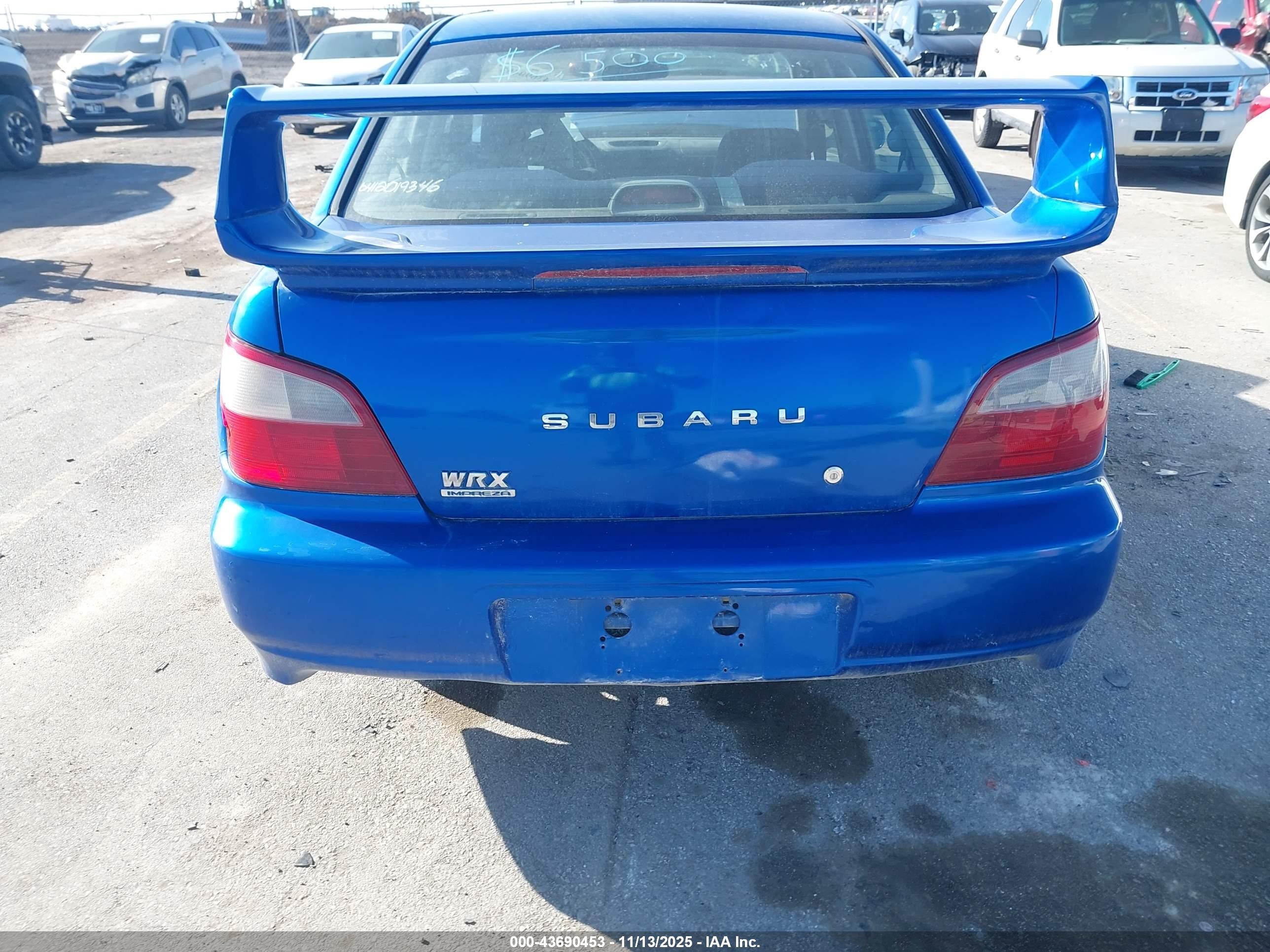 2003 Subaru Impreza Wrx Blue vin: JF1GD29683G503878