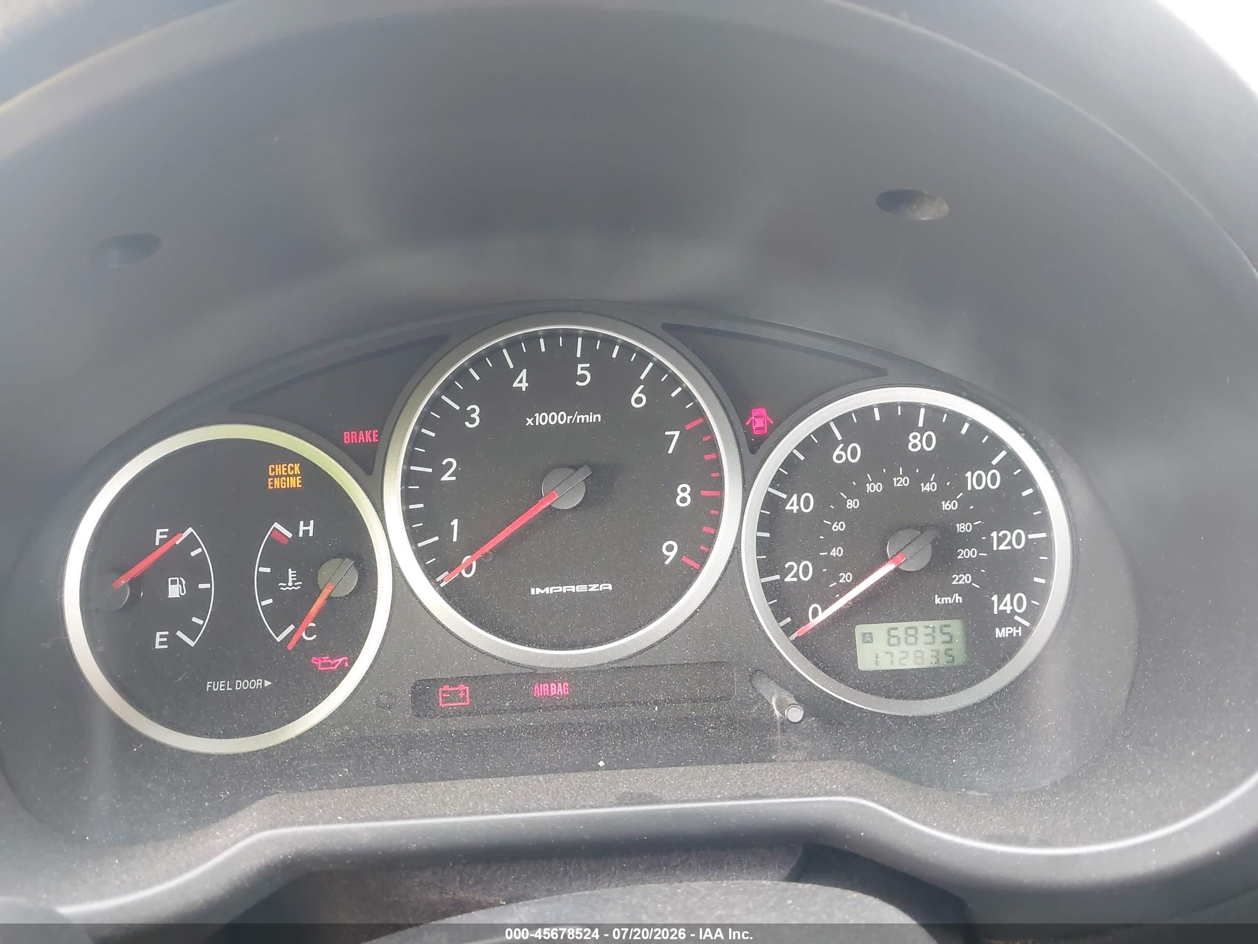 2004 Subaru Impreza Wrx Gray vin: JF1GD29694G508931