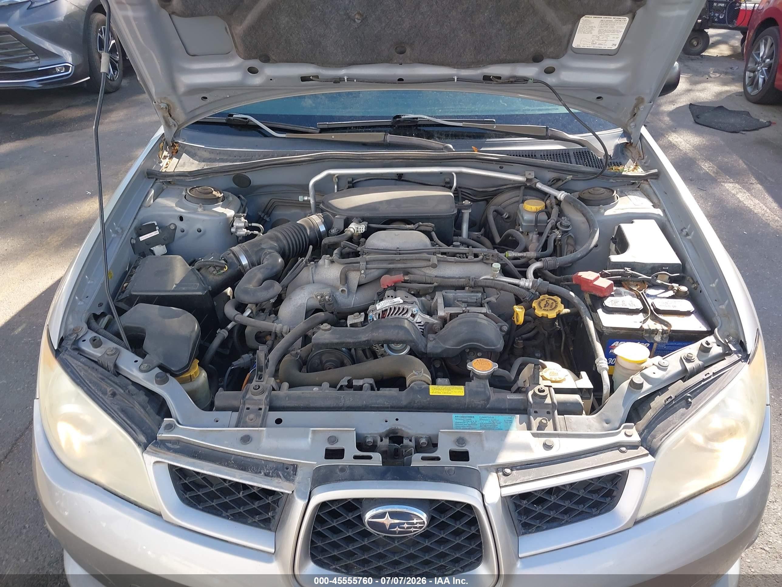 2007 Subaru Impreza 2.5i Silver vin: JF1GD61657H501508