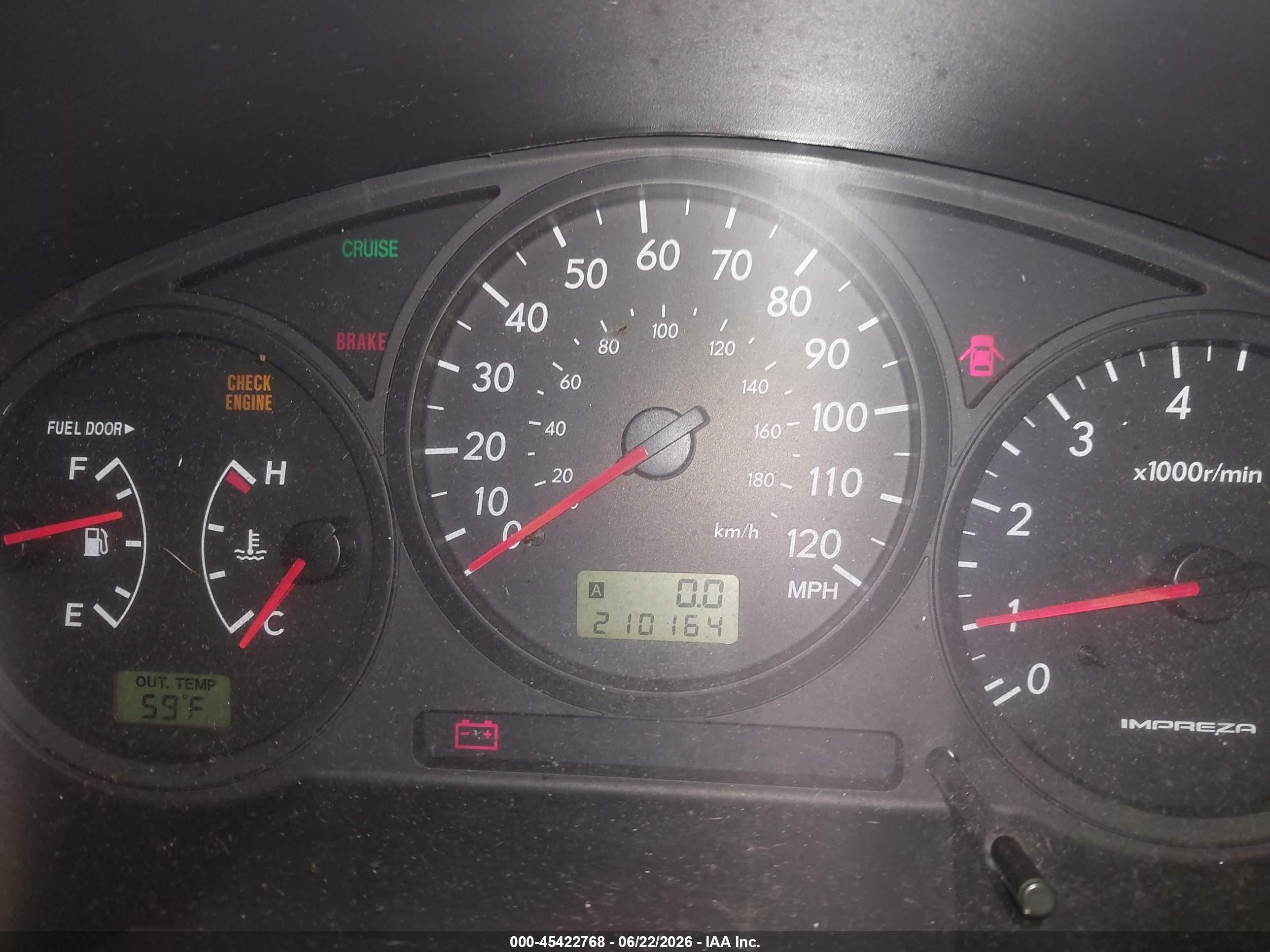 2007 Subaru Impreza 2.5i Red vin: JF1GD616X7G512686