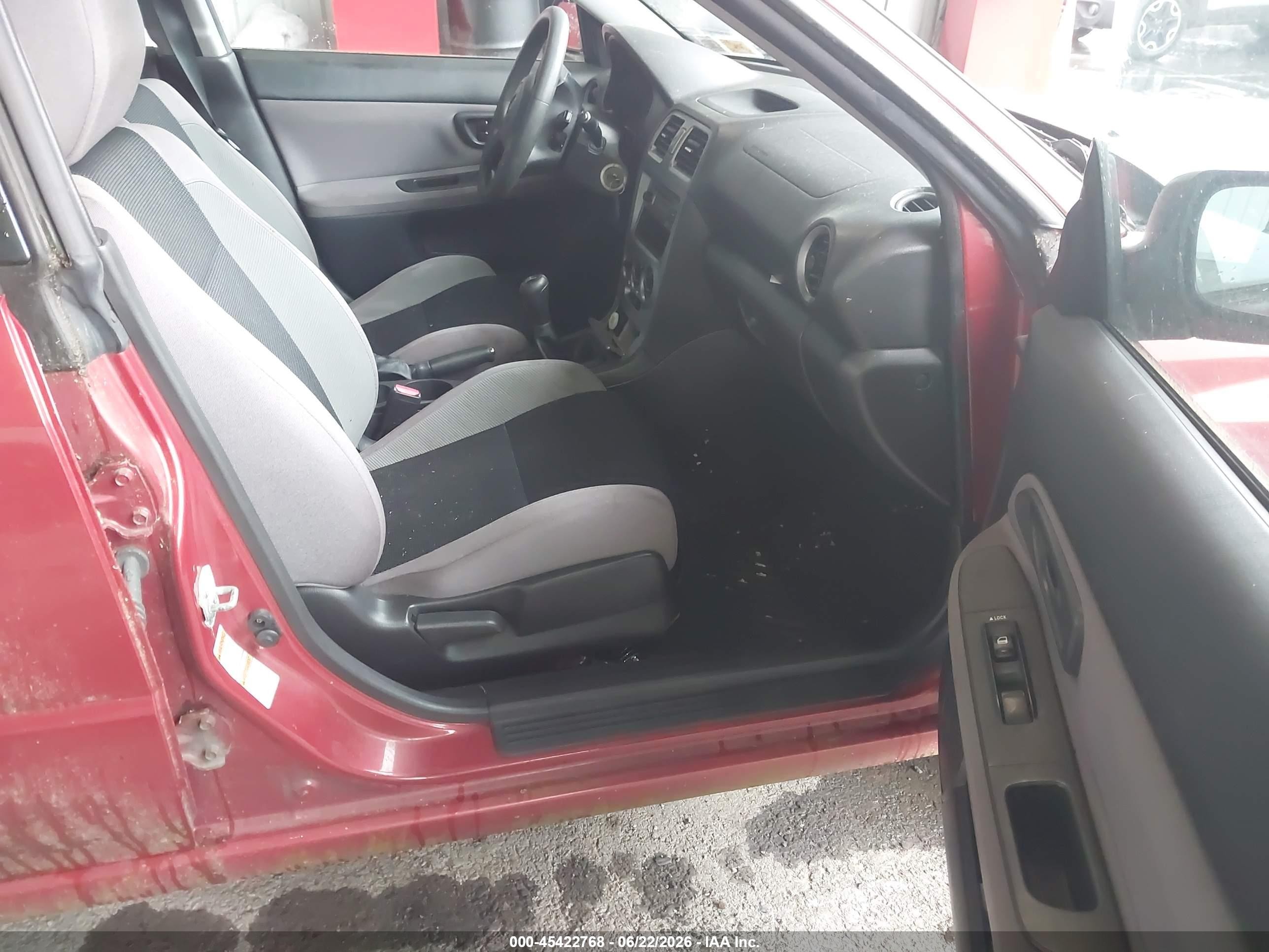 2007 Subaru Impreza 2.5i Red vin: JF1GD616X7G512686