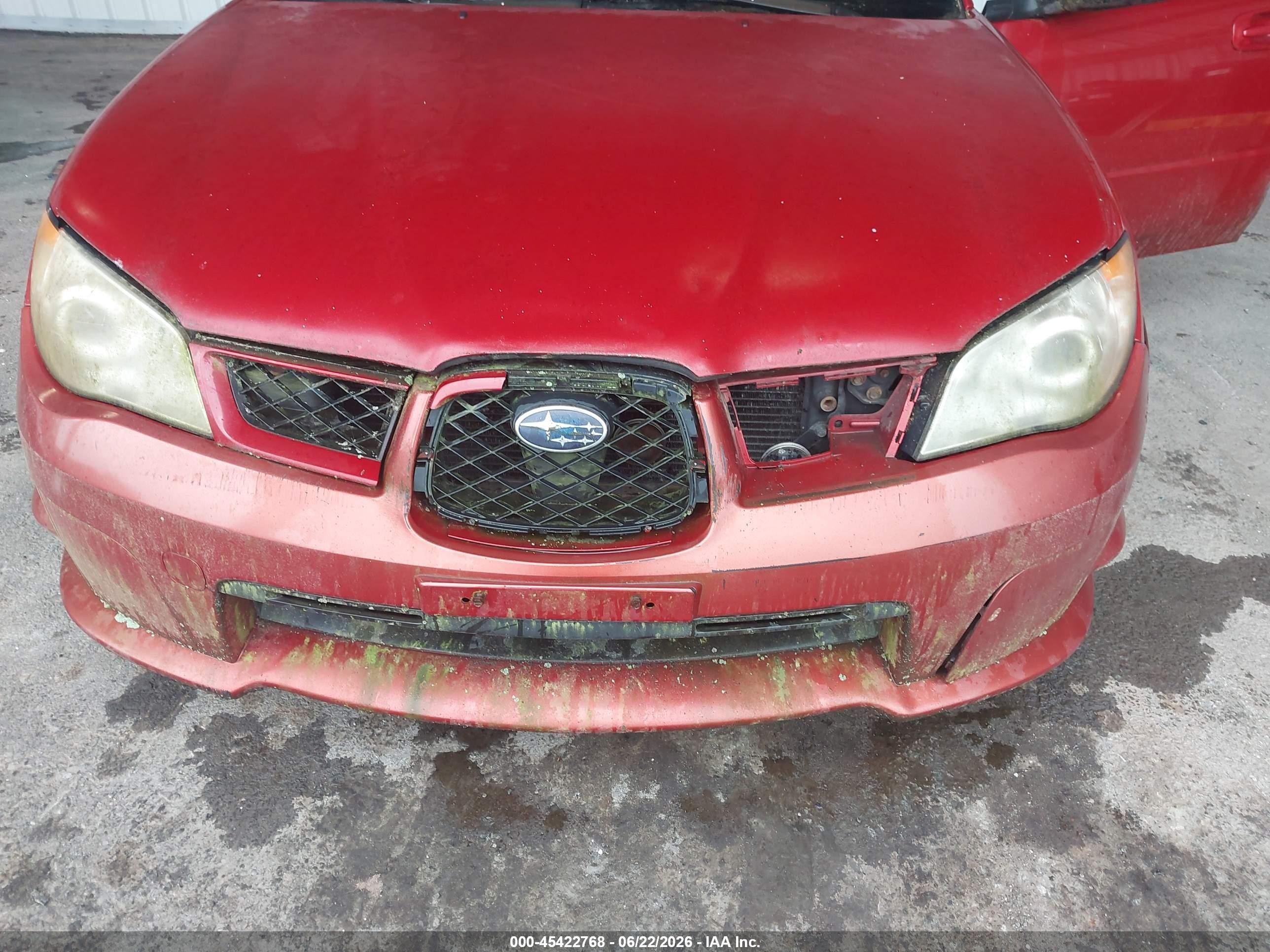 2007 Subaru Impreza 2.5i Red vin: JF1GD616X7G512686