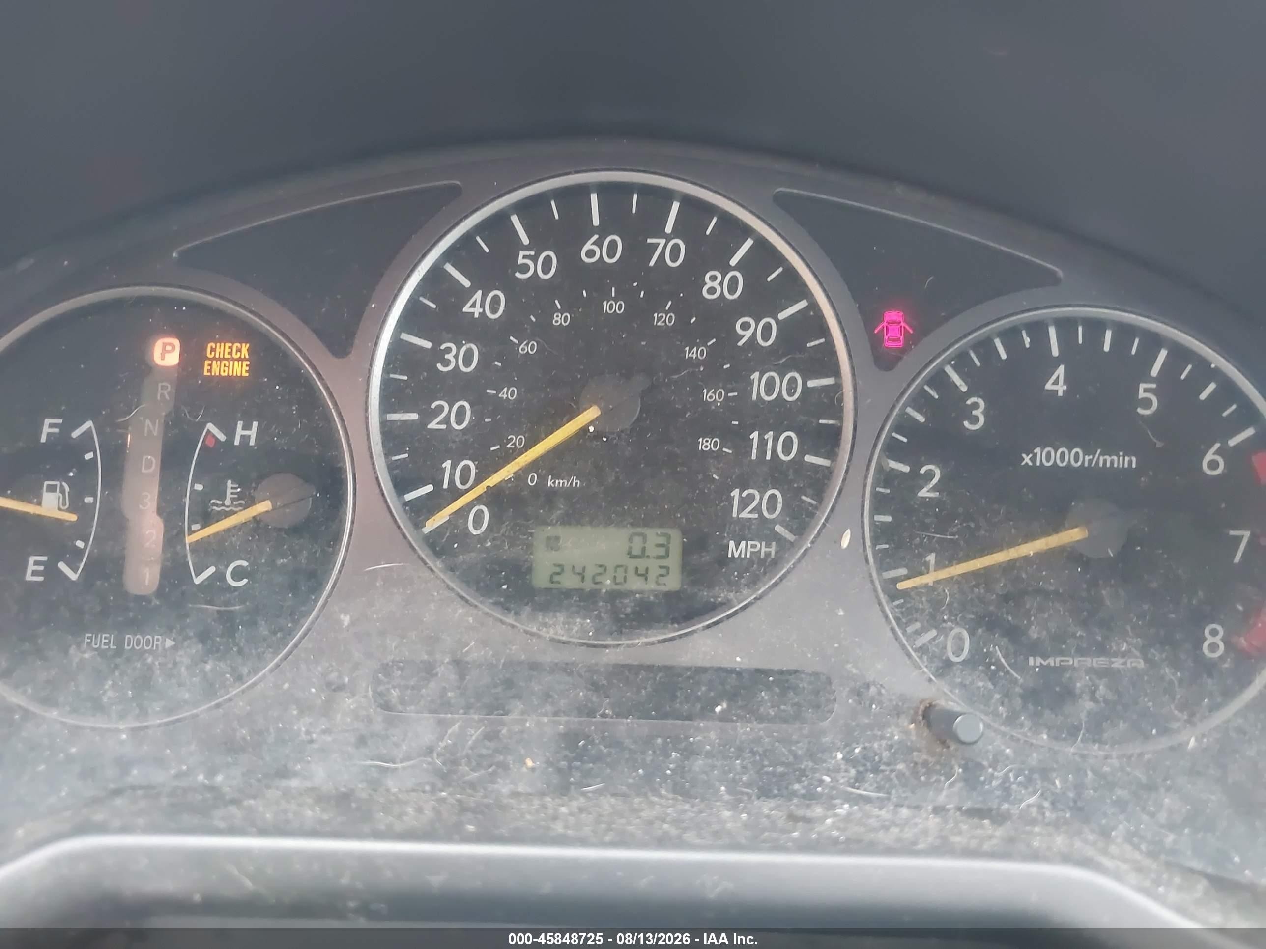 2002 Subaru Impreza 2.5rs Silver vin: JF1GD67502H502329