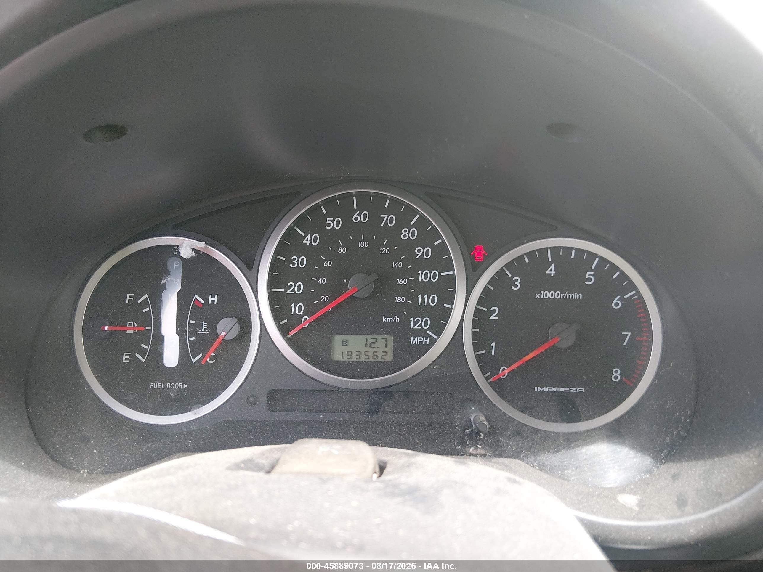 2004 Subaru Impreza 2.5rs Silver vin: JF1GD67544H511117