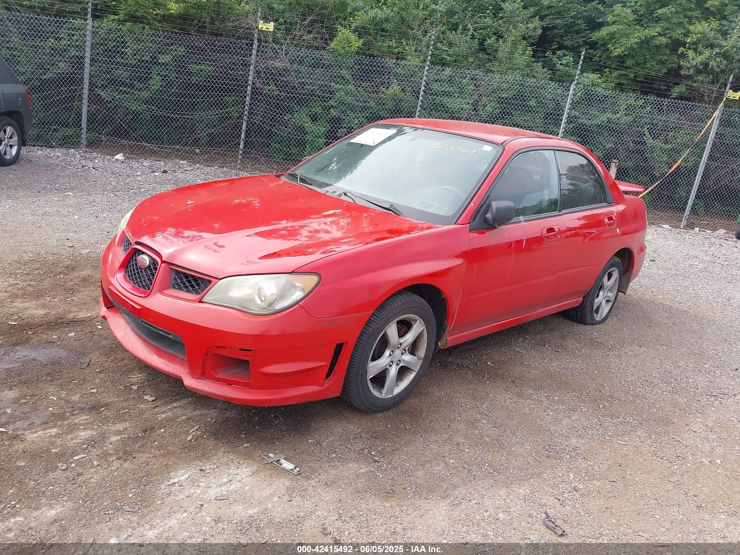 2006 Subaru Impreza 2.5i Красный vin: JF1GD67606H502569