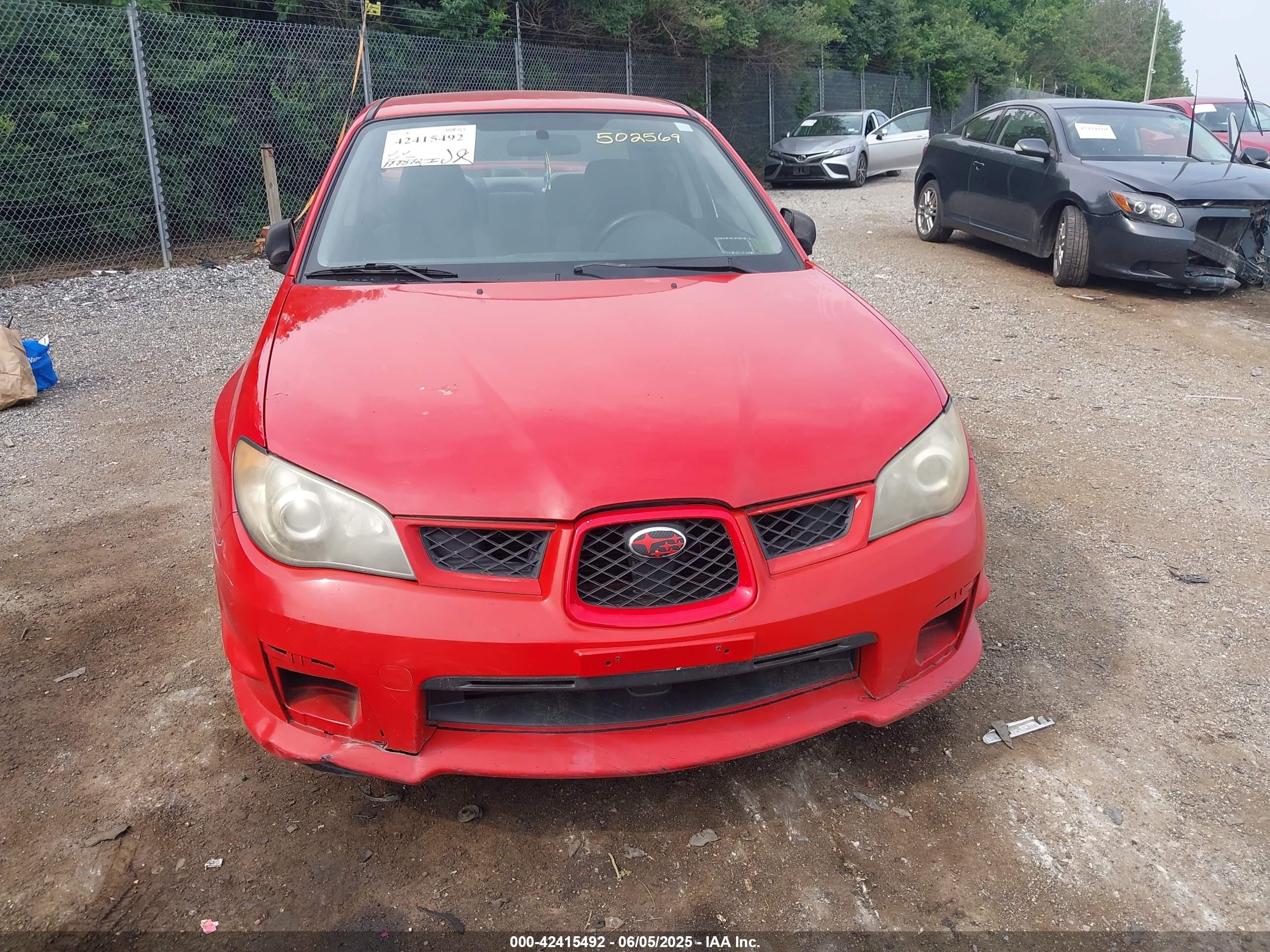 2006 Subaru Impreza 2.5i Красный vin: JF1GD67606H502569