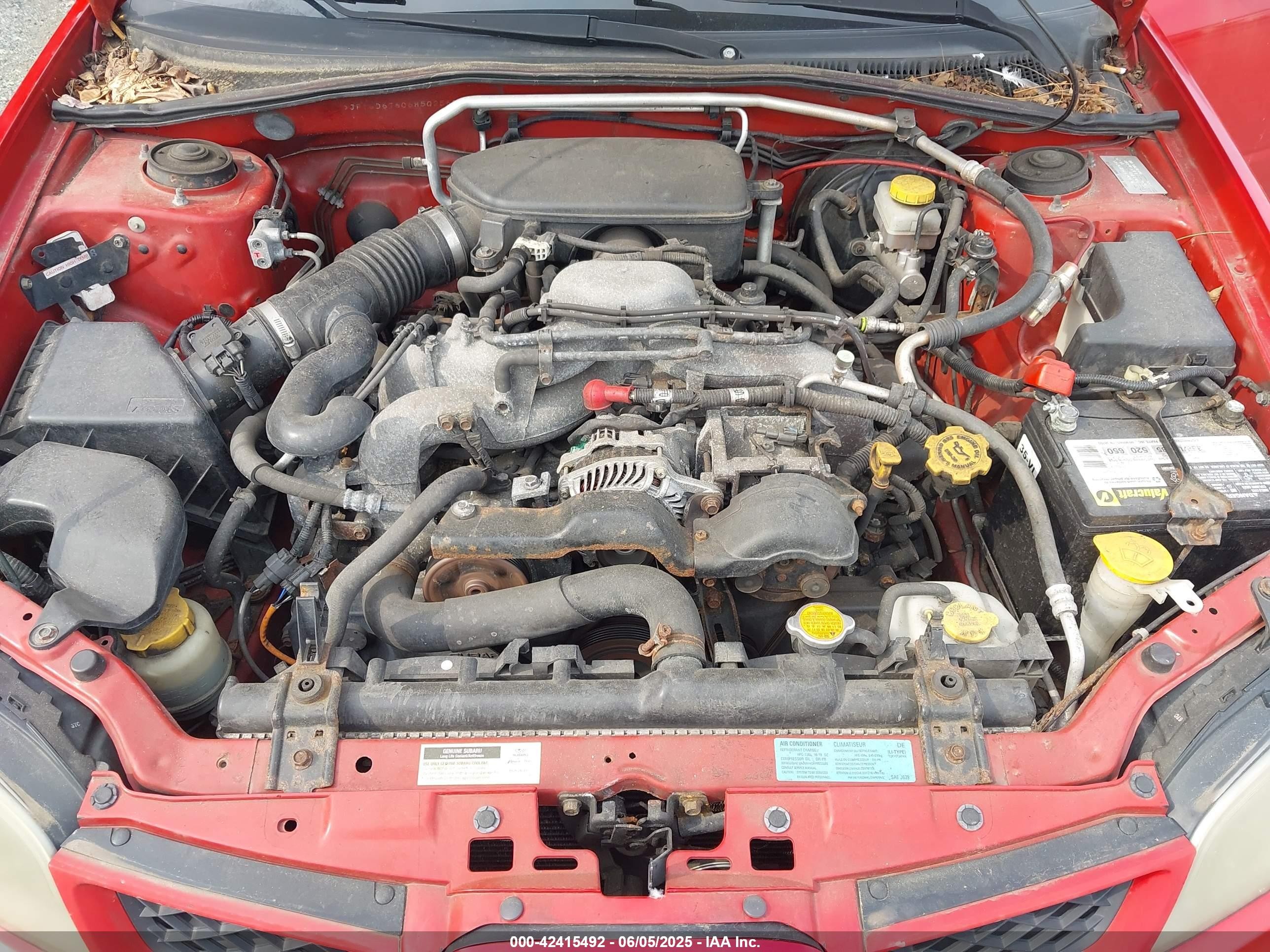 2006 Subaru Impreza 2.5i Красный vin: JF1GD67606H502569