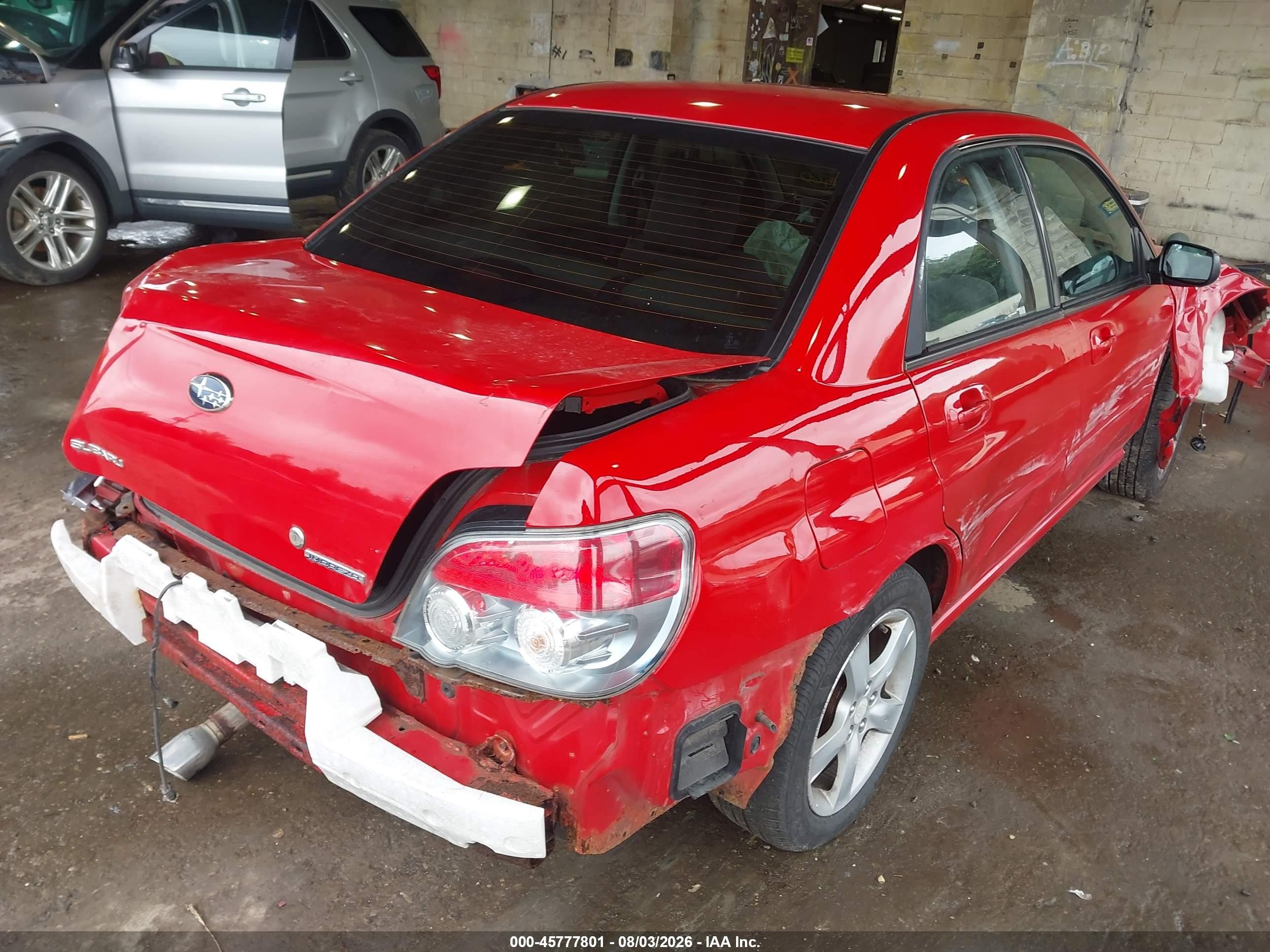 2006 Subaru Impreza 2.5i Красный vin: JF1GD67646H526759