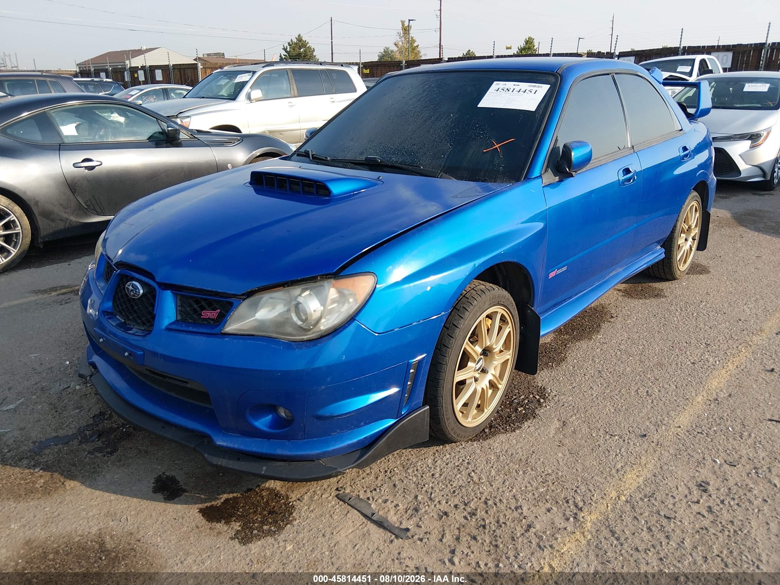 2006 Subaru Impreza Wrx Sti Blue vin: JF1GD70626L504675