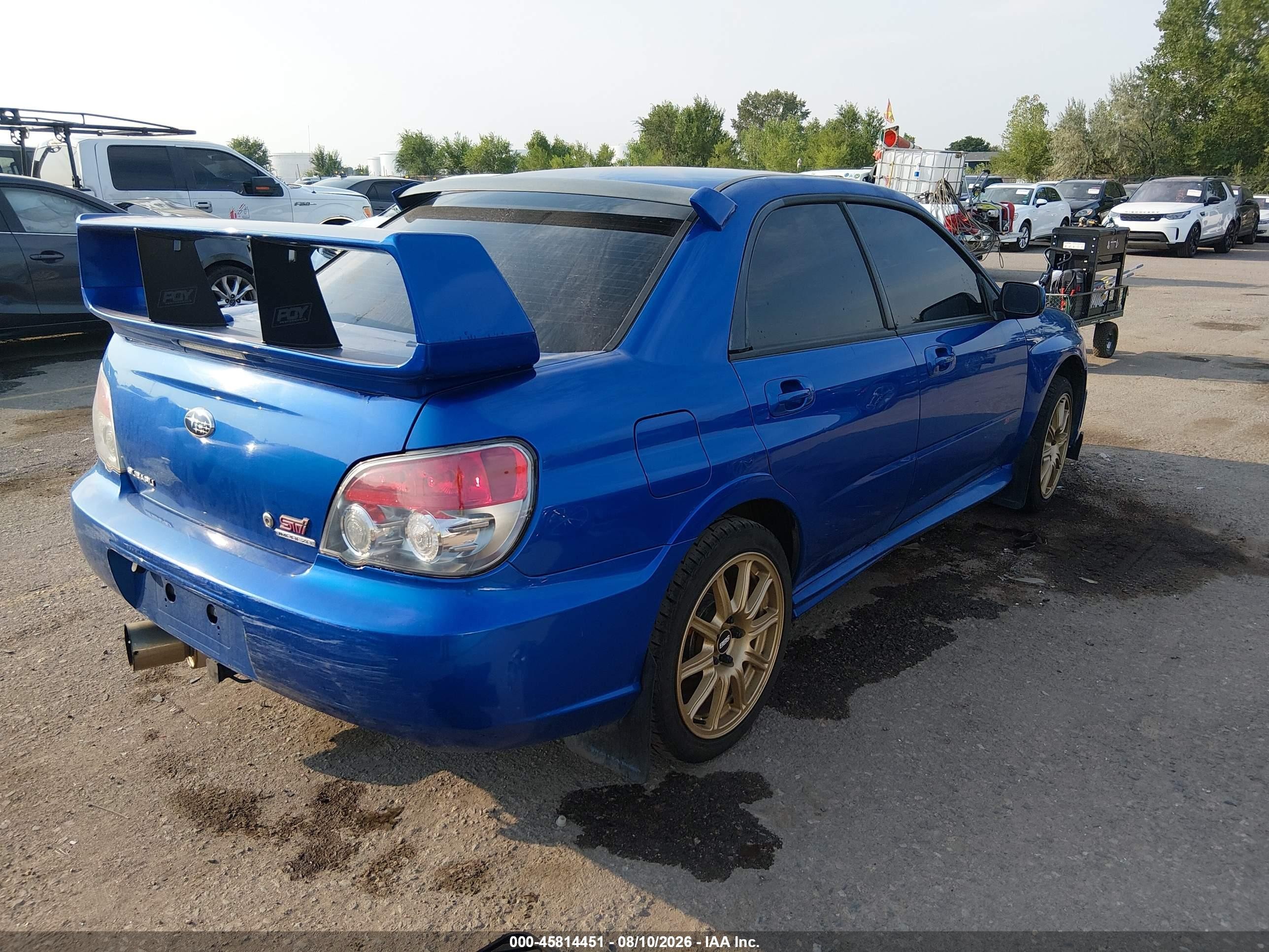 2006 Subaru Impreza Wrx Sti Blue vin: JF1GD70626L504675