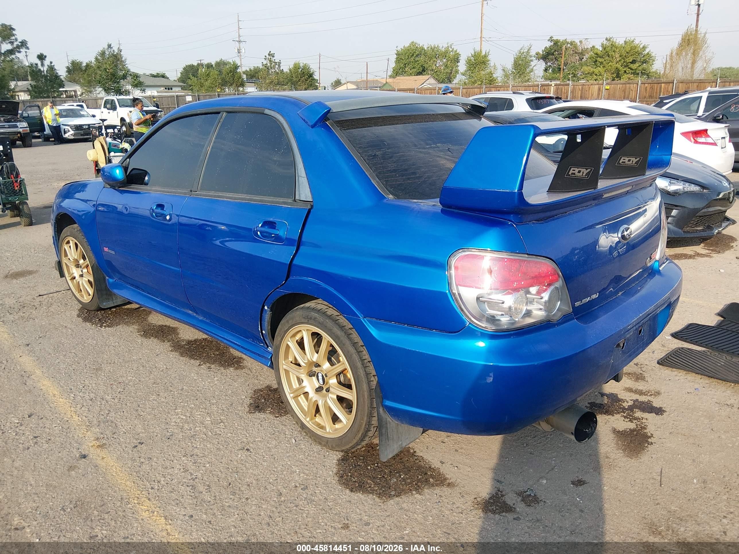 2006 Subaru Impreza Wrx Sti Blue vin: JF1GD70626L504675