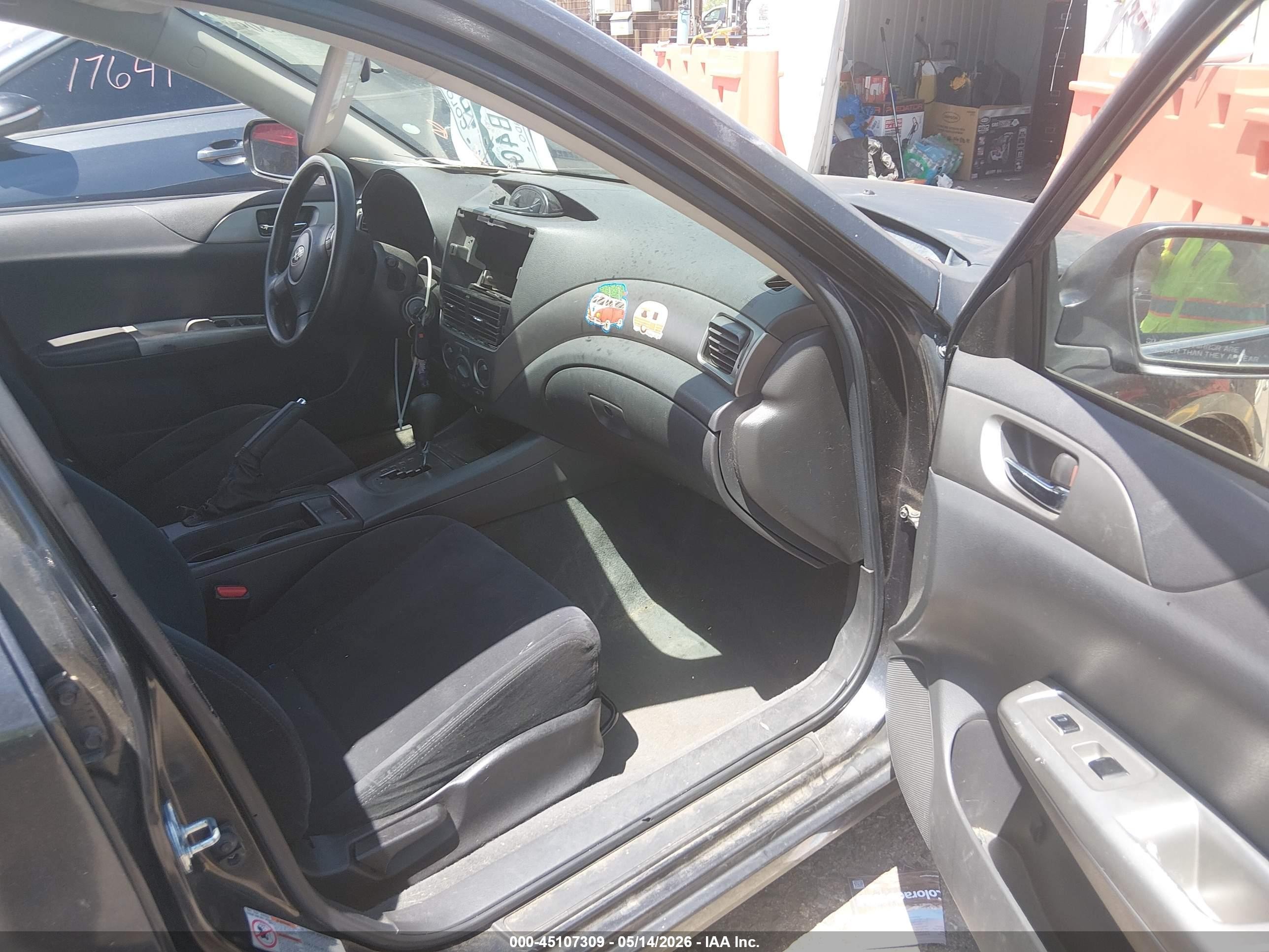 2008 Subaru Impreza  (natl) I/i W/premium Pkg/i W/sat/nav Black vin: JF1GE61608H521597