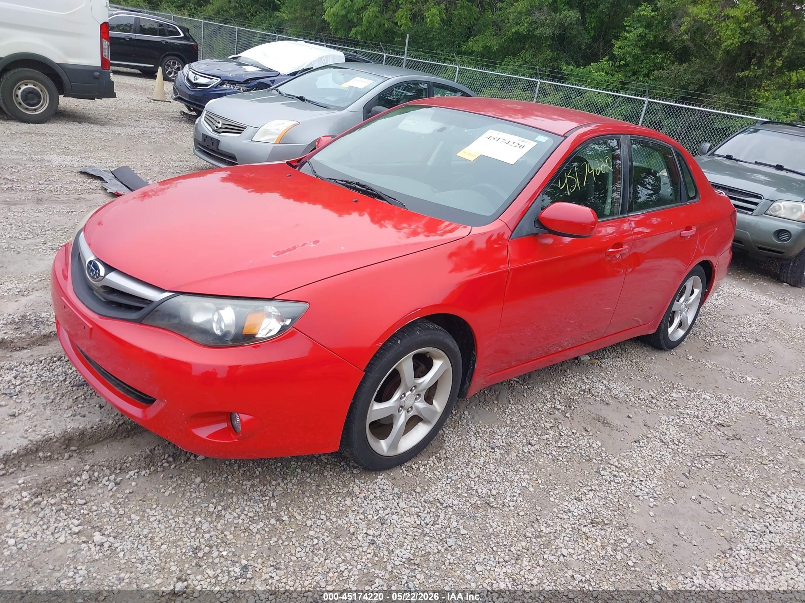 2009 Subaru Impreza 2.5i Red vin: JF1GE61639H500213