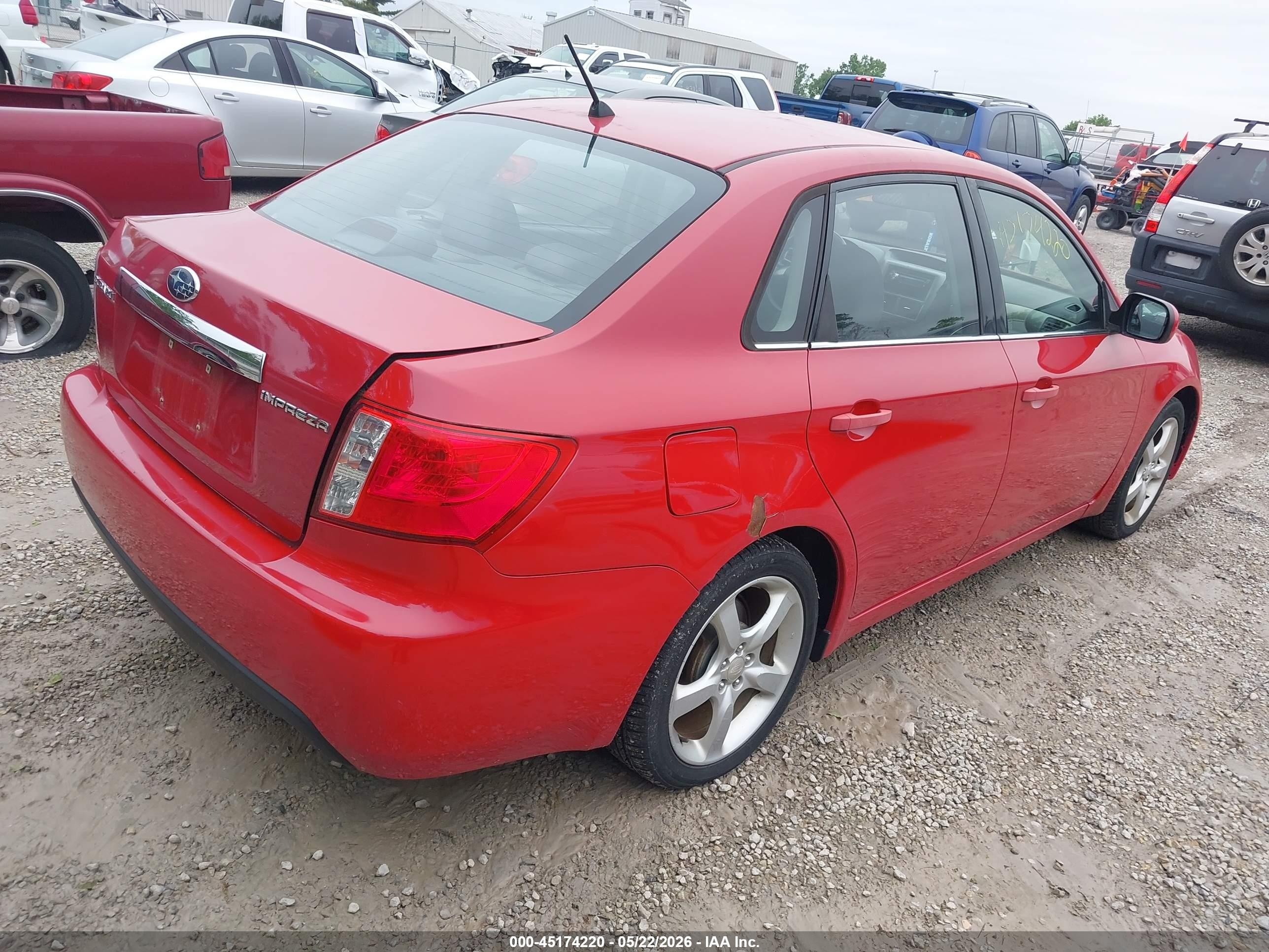 2009 Subaru Impreza 2.5i Red vin: JF1GE61639H500213