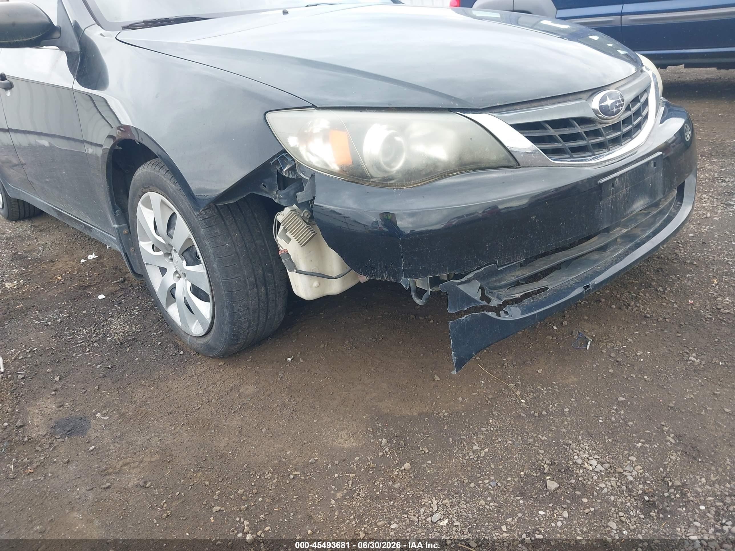 2008 Subaru Impreza  (natl) I Black vin: JF1GE61648H509078