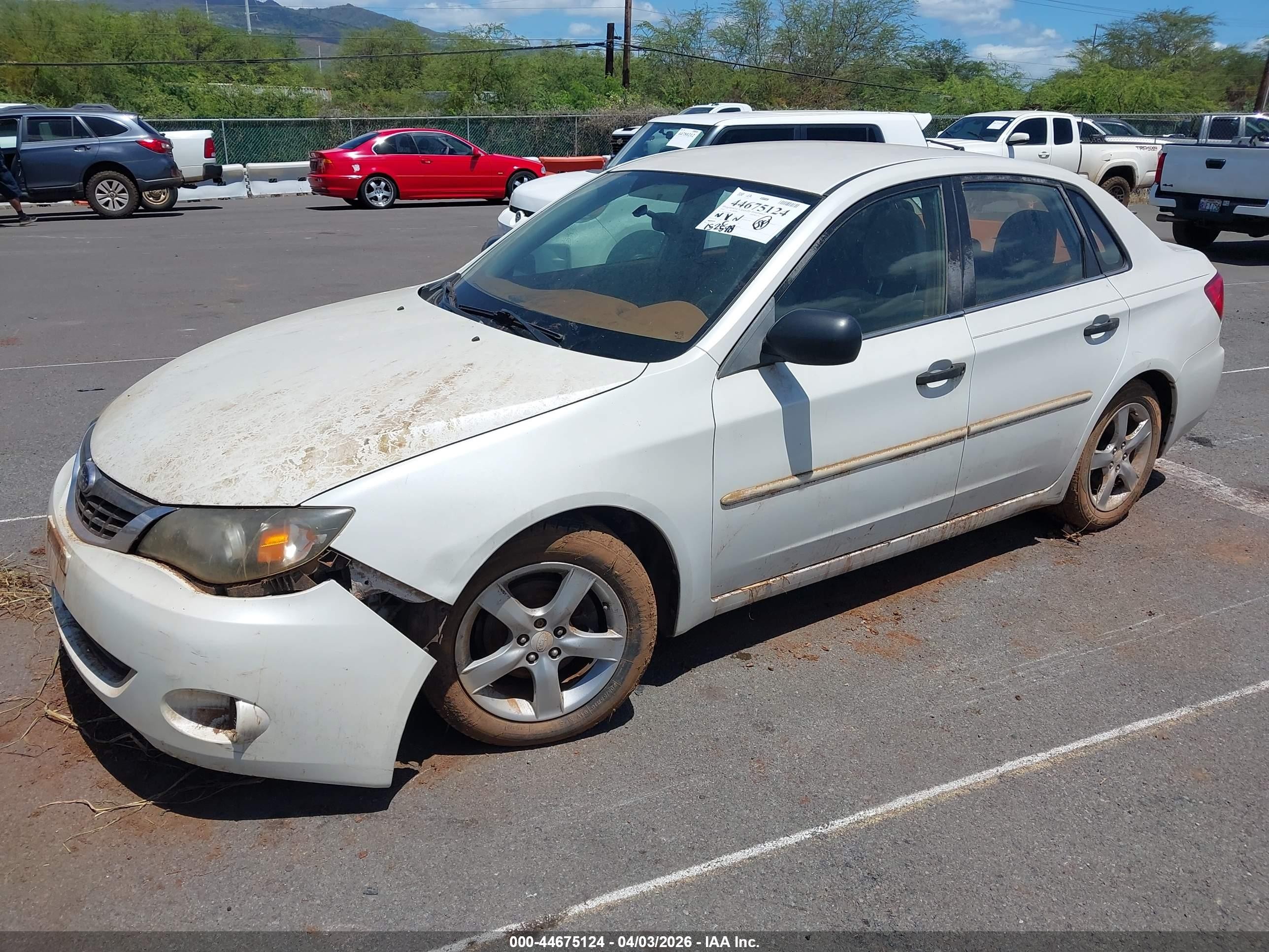 2008 Subaru Impreza 2.5i White vin: JF1GE61668H523273
