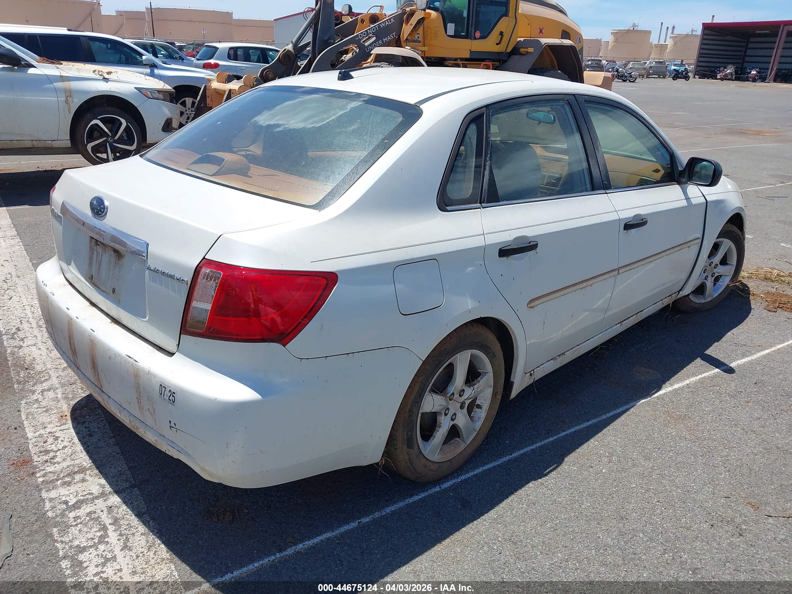 2008 Subaru Impreza 2.5i White vin: JF1GE61668H523273