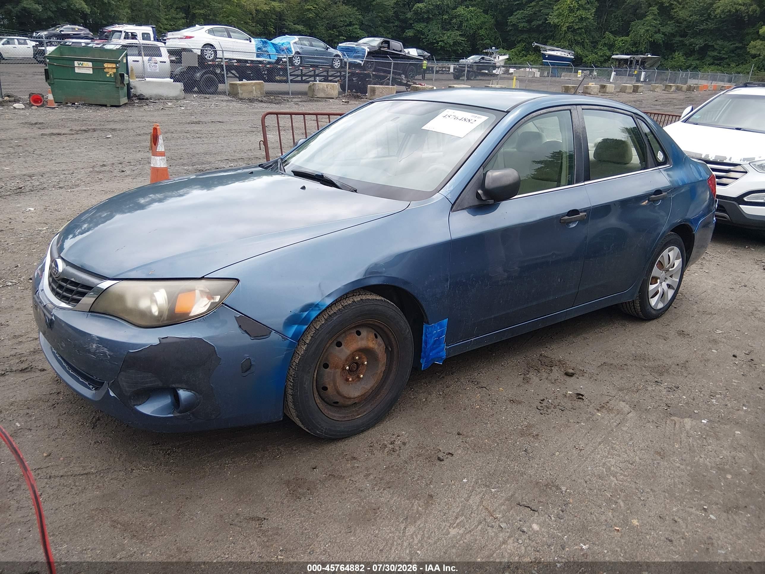 2008 Subaru Impreza 2.5i Blue vin: JF1GE61698G520552