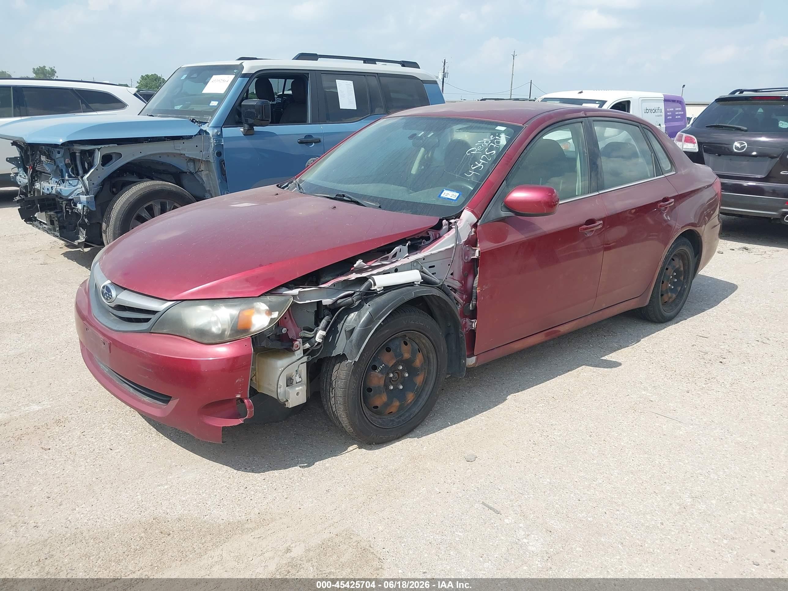 2010 Subaru Impreza 2.5i Maroon vin: JF1GE6A68AH507811