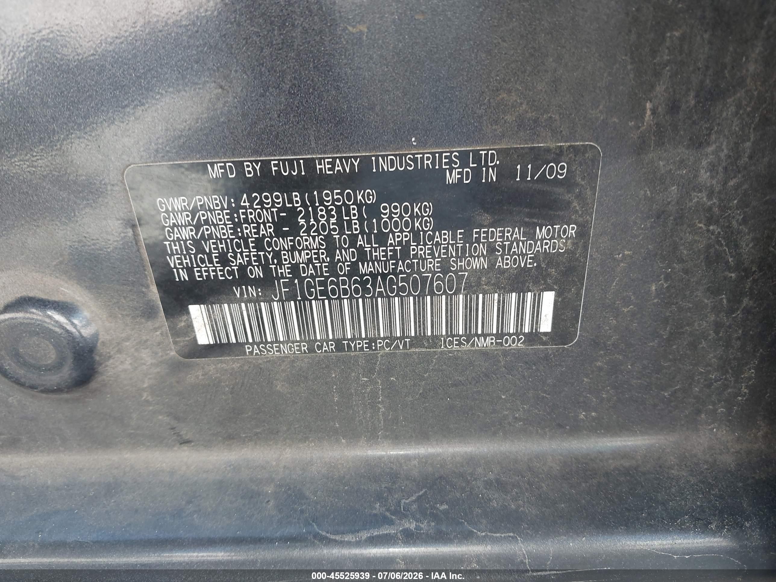 2010 Subaru Impreza 2.5i Premium Gray vin: JF1GE6B63AG507607