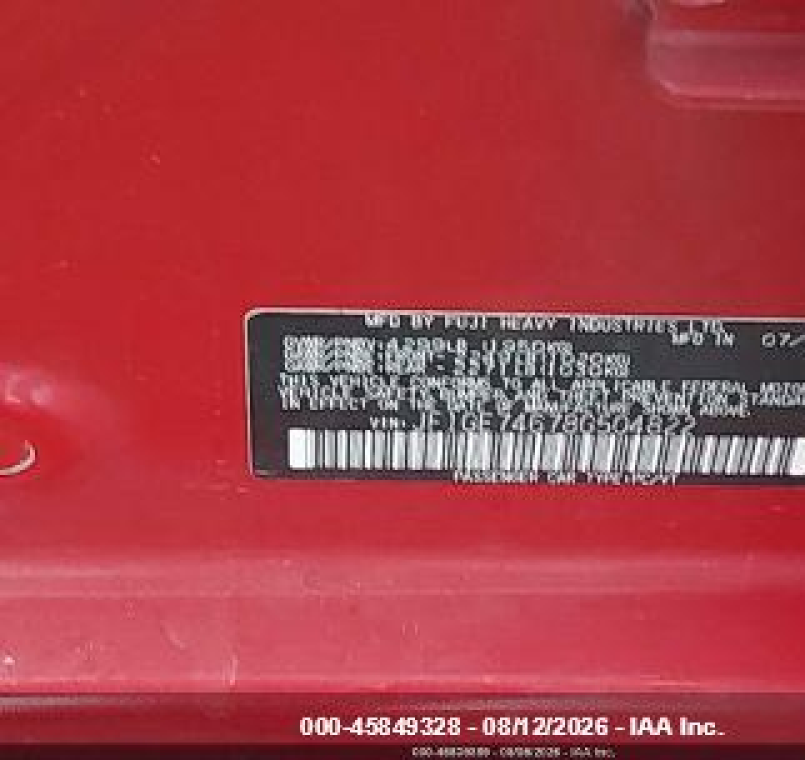 2008 Subaru Impreza Wrx Red vin: JF1GE74678G504822