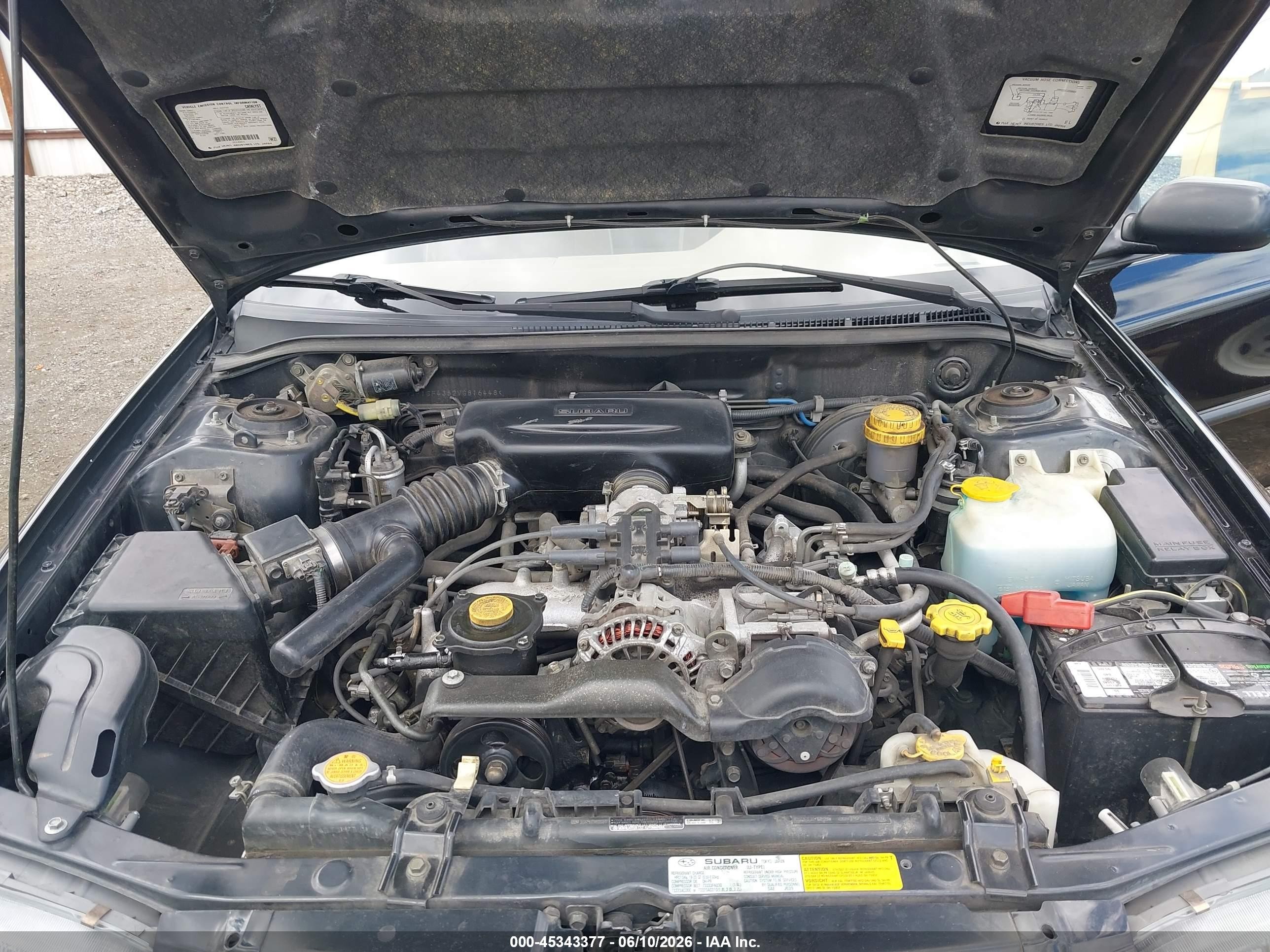 1997 Subaru Impreza L Black vin: JF1GF4352VG816448