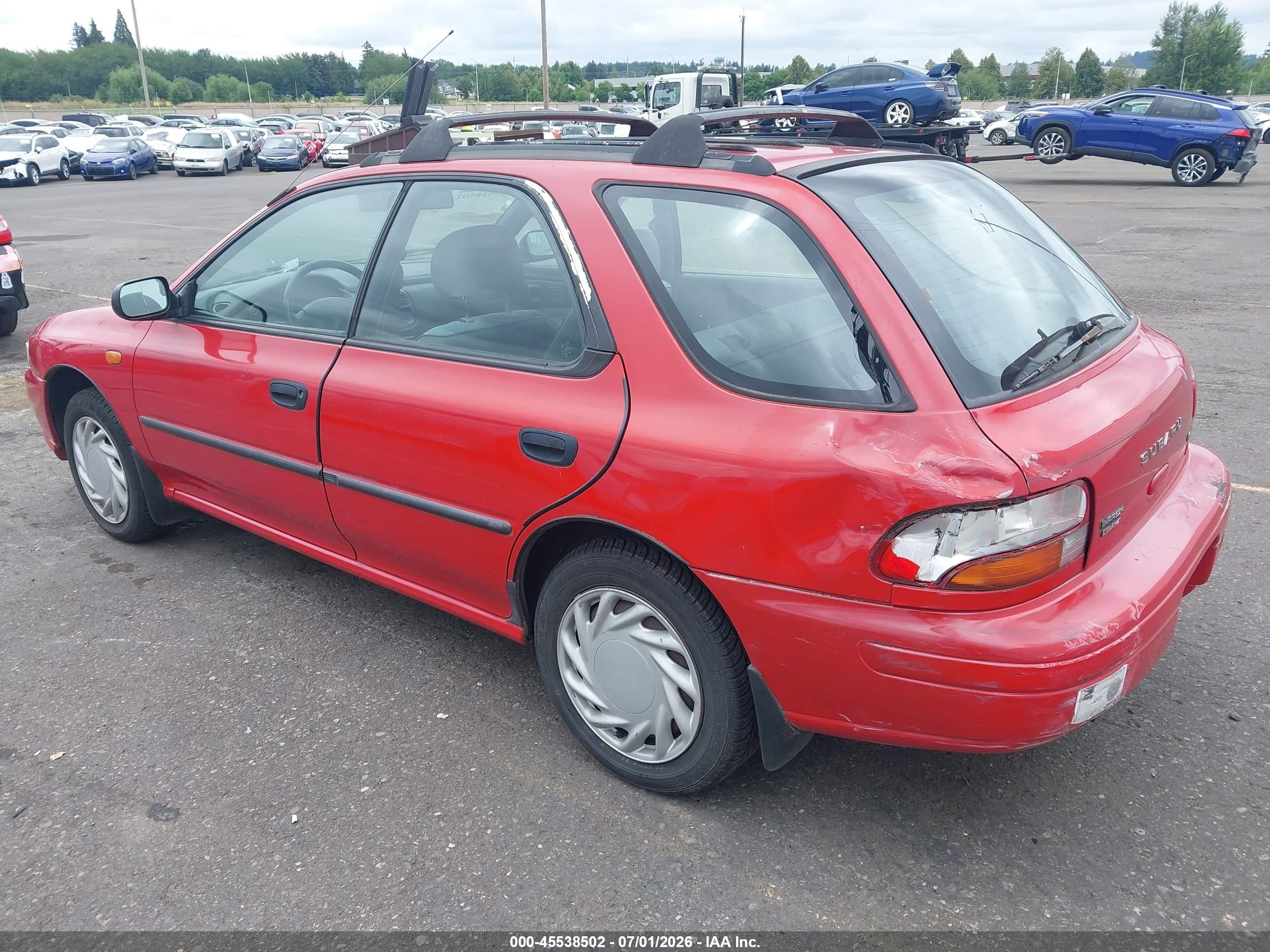 1997 Subaru Impreza L Red vin: JF1GF4357VH819212