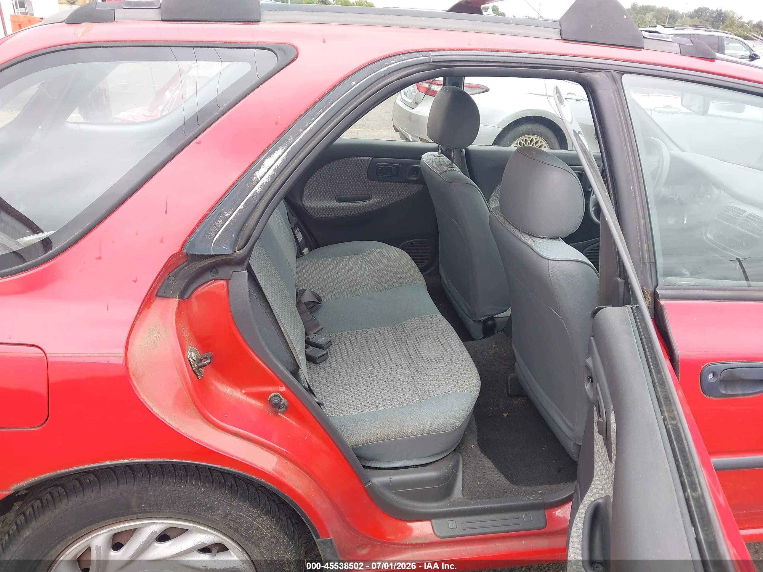 1997 Subaru Impreza L Red vin: JF1GF4357VH819212