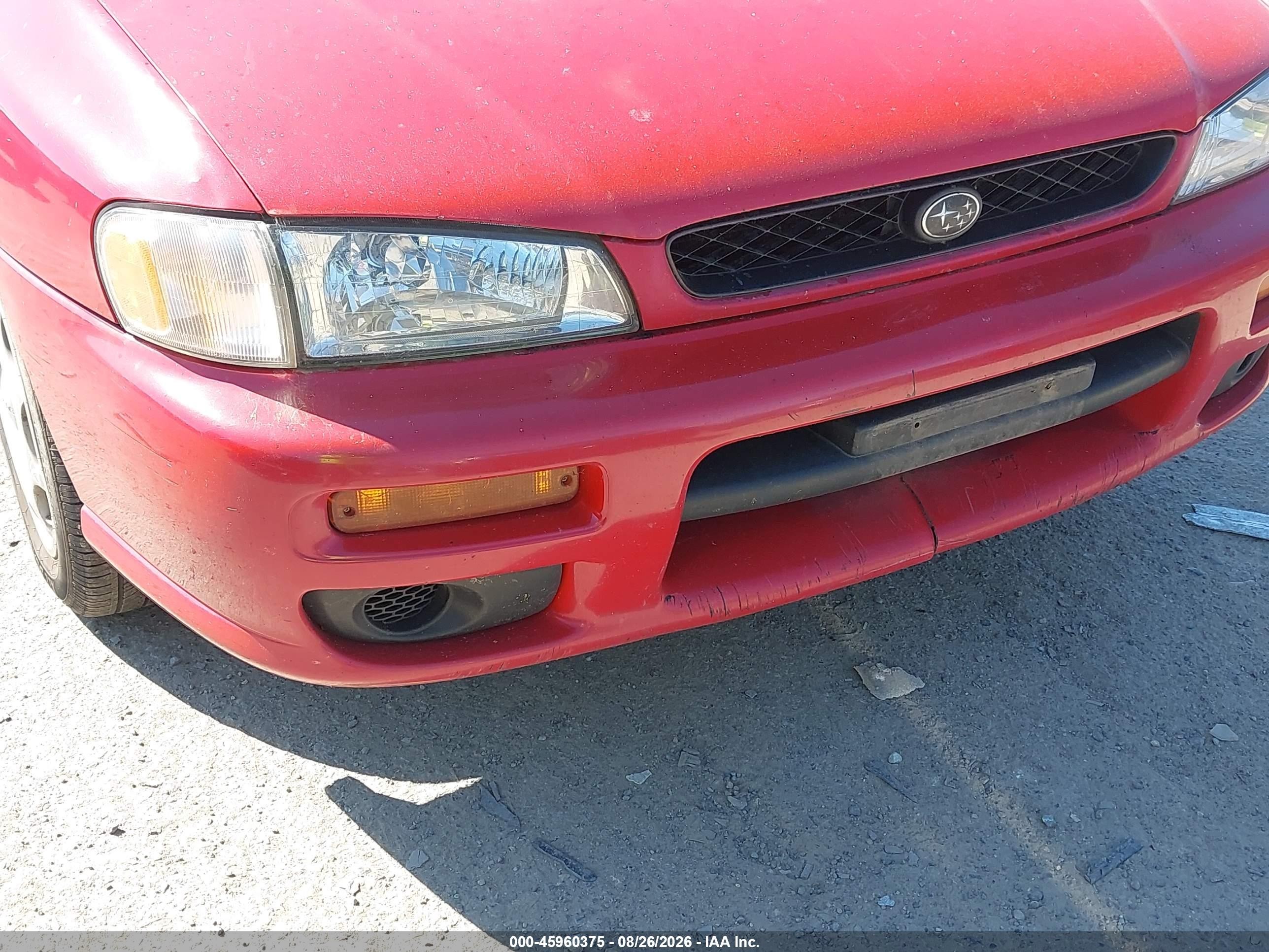 1999 Subaru Impreza L Red vin: JF1GF4358XH803605