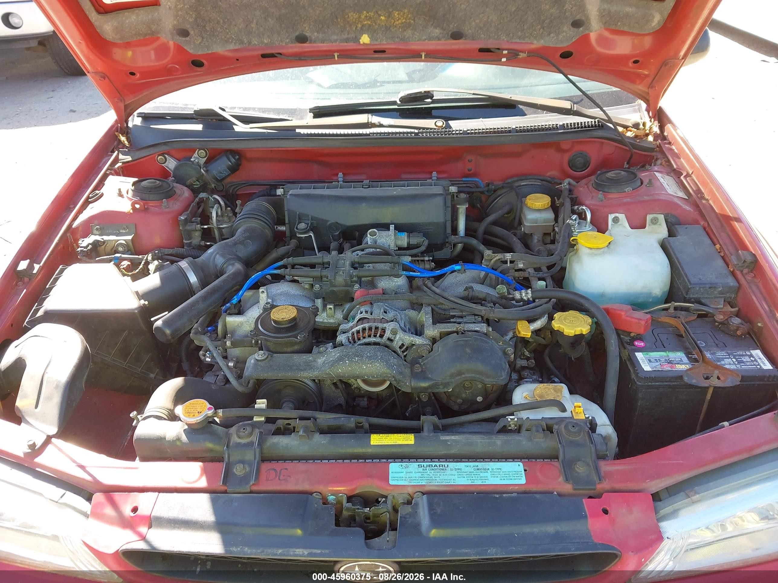 1999 Subaru Impreza L Red vin: JF1GF4358XH803605