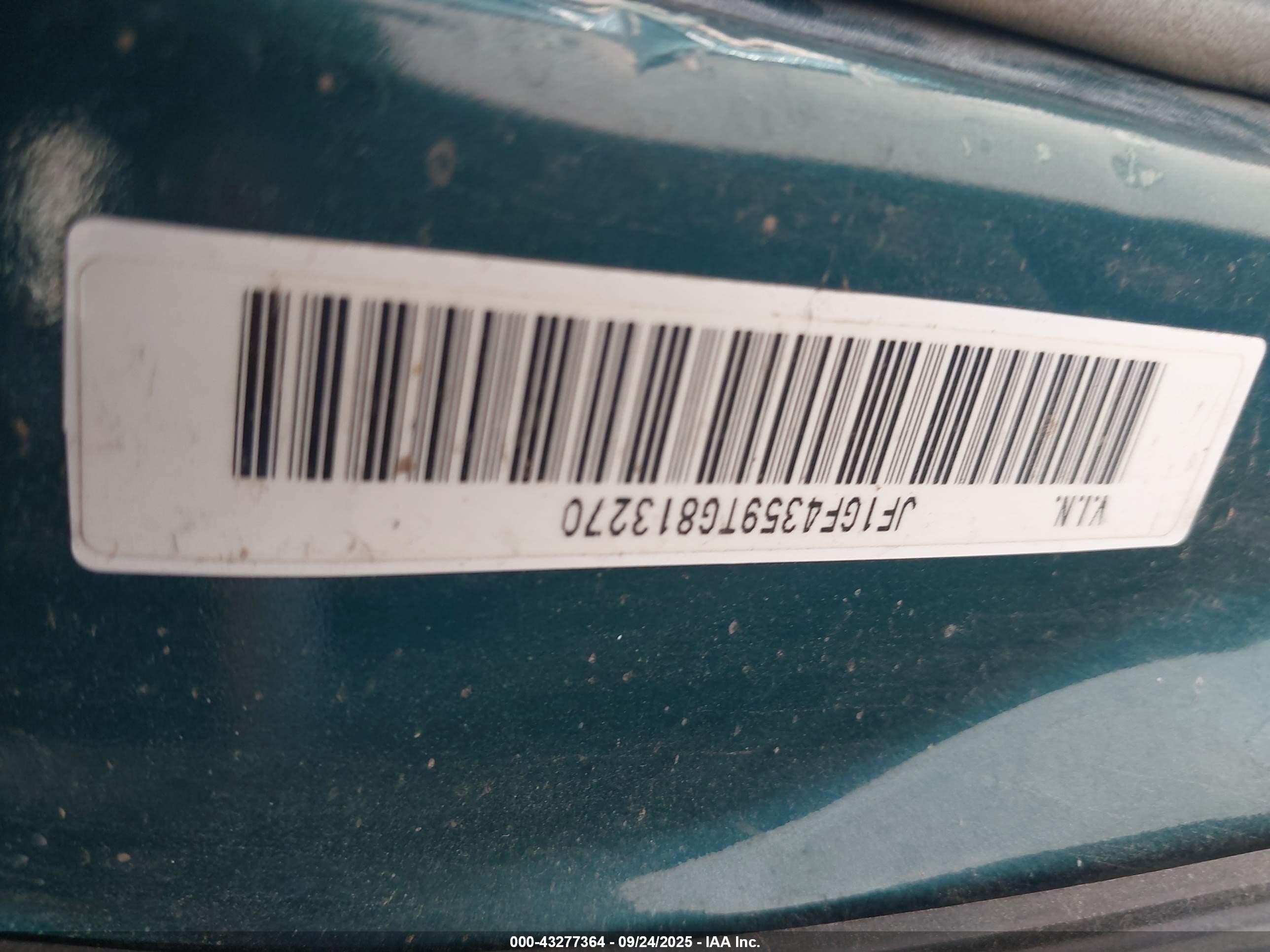1996 Subaru Impreza L Green vin: JF1GF4359TG813270