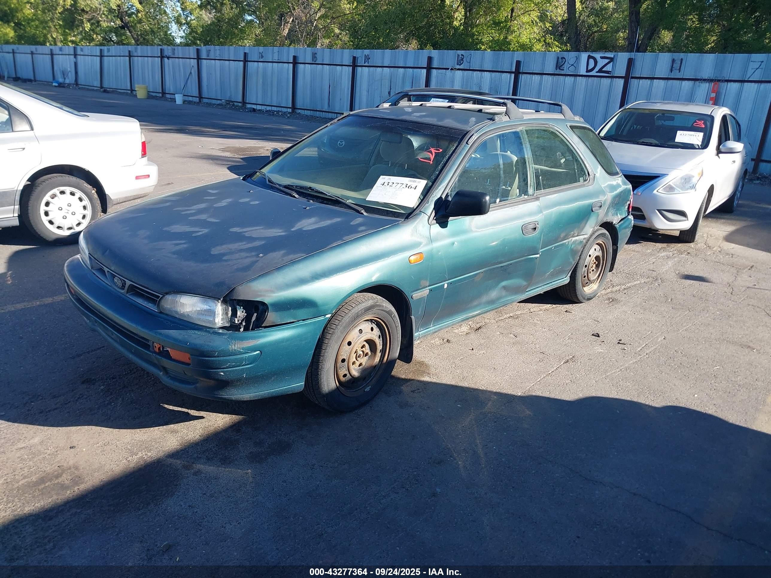 1996 Subaru Impreza L Green vin: JF1GF4359TG813270