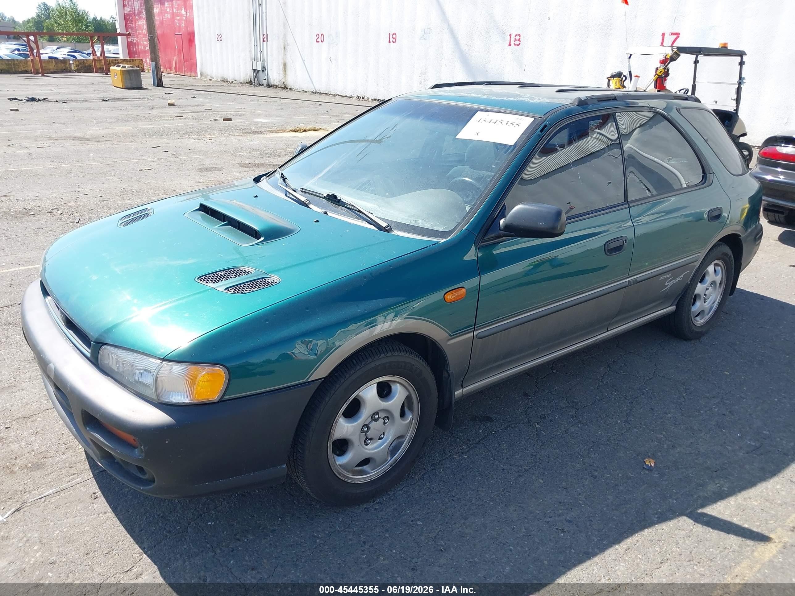 1997 Subaru Impreza Outback Sport Green vin: JF1GF4850VH805872