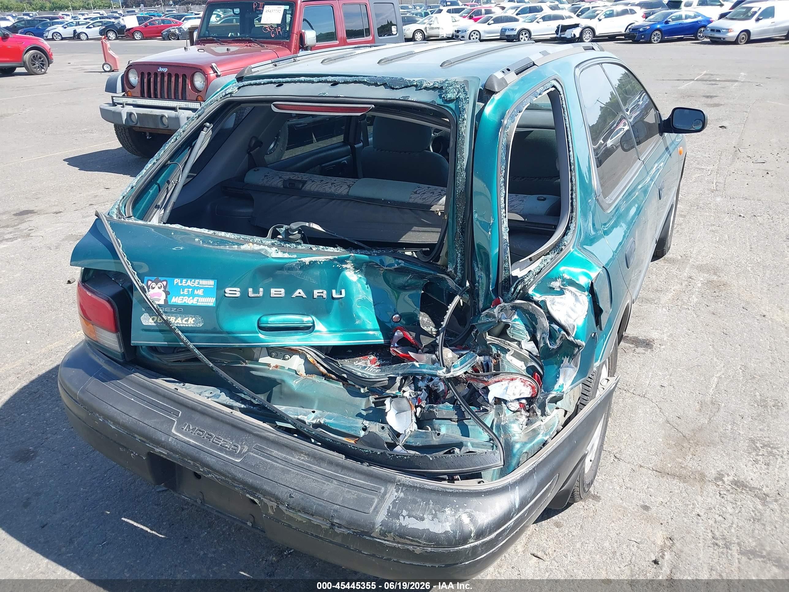 1997 Subaru Impreza Outback Sport Green vin: JF1GF4850VH805872