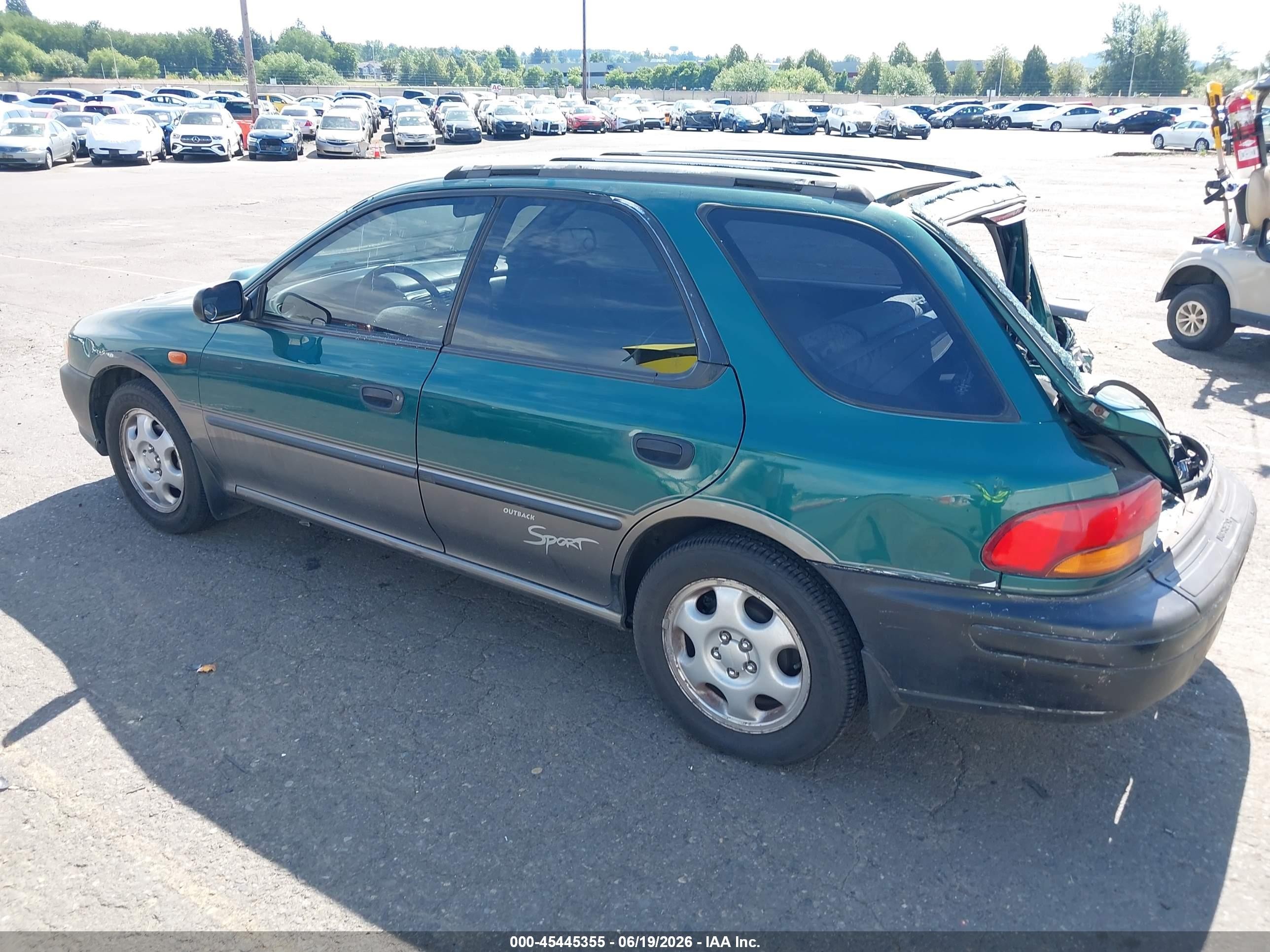 1997 Subaru Impreza Outback Sport Green vin: JF1GF4850VH805872