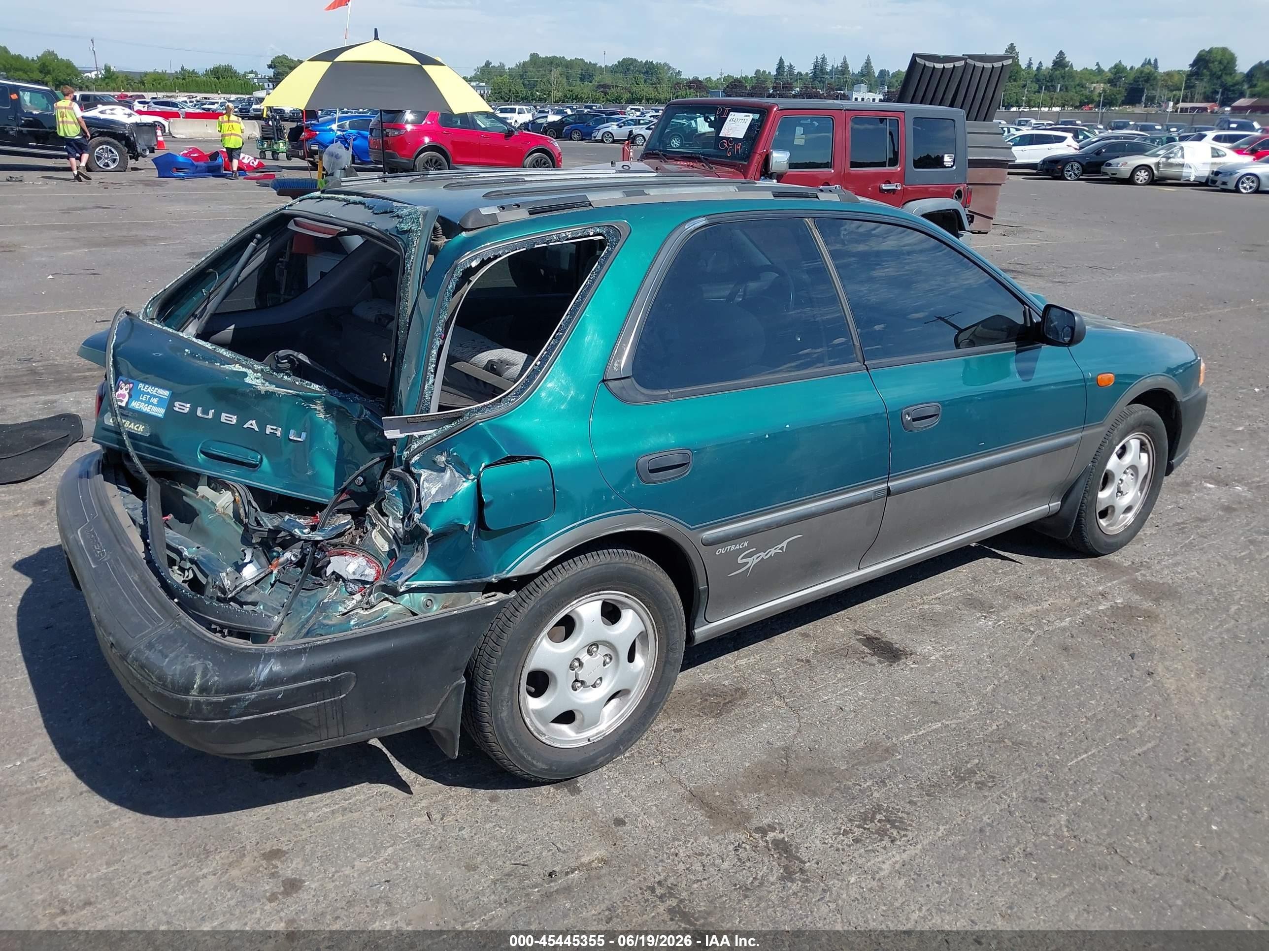 1997 Subaru Impreza Outback Sport Green vin: JF1GF4850VH805872