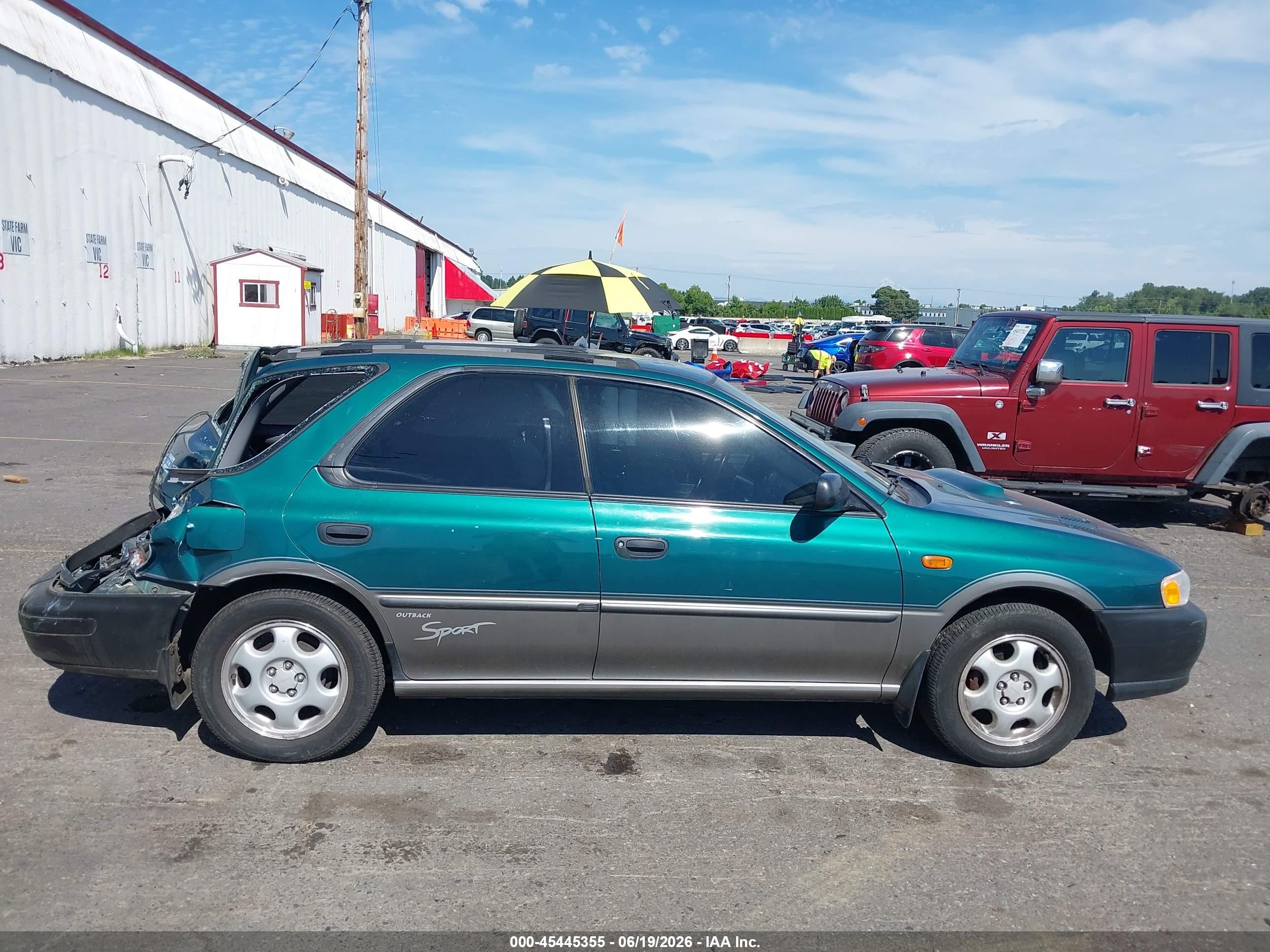 1997 Subaru Impreza Outback Sport Green vin: JF1GF4850VH805872