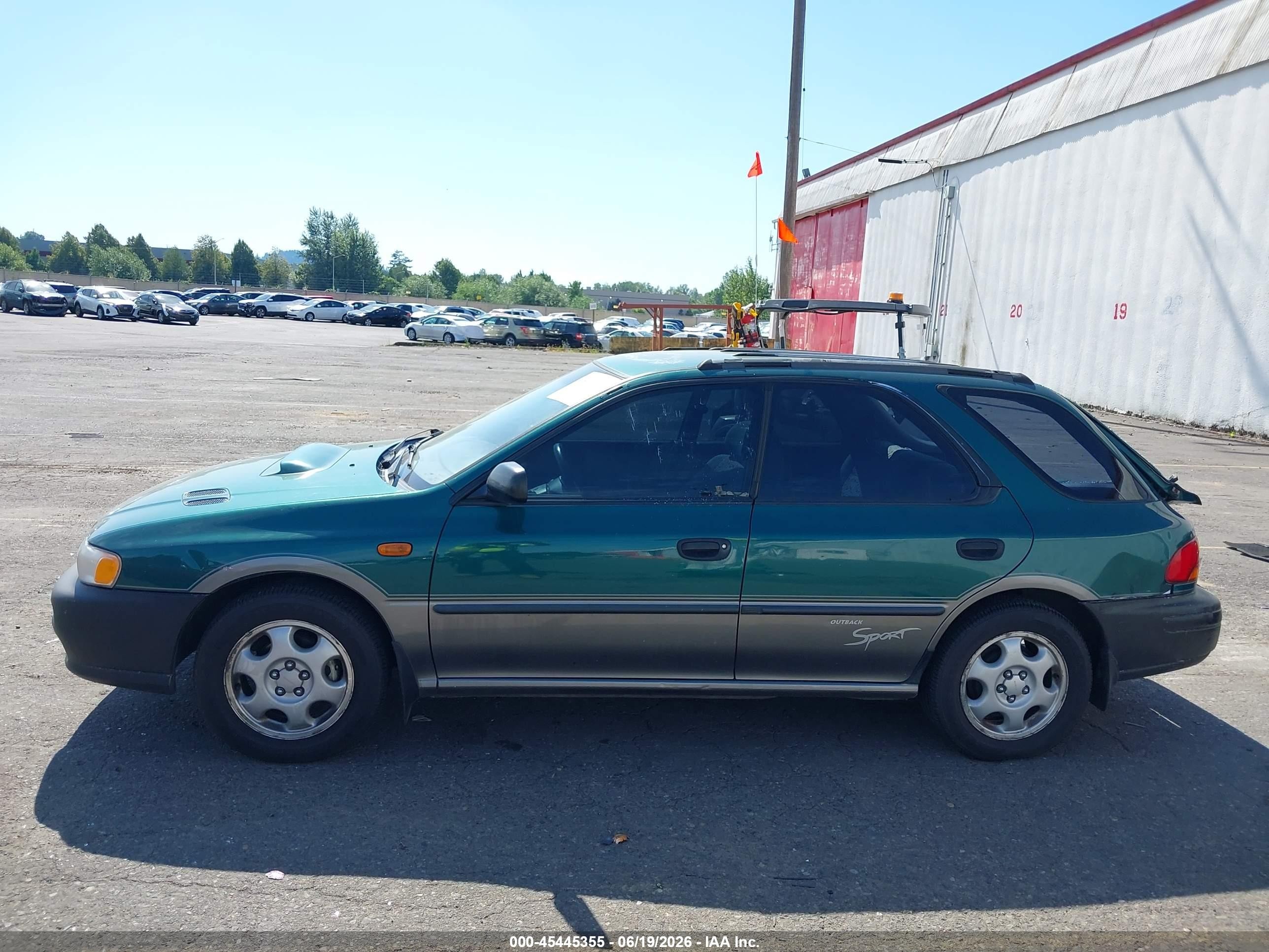 1997 Subaru Impreza Outback Sport Green vin: JF1GF4850VH805872