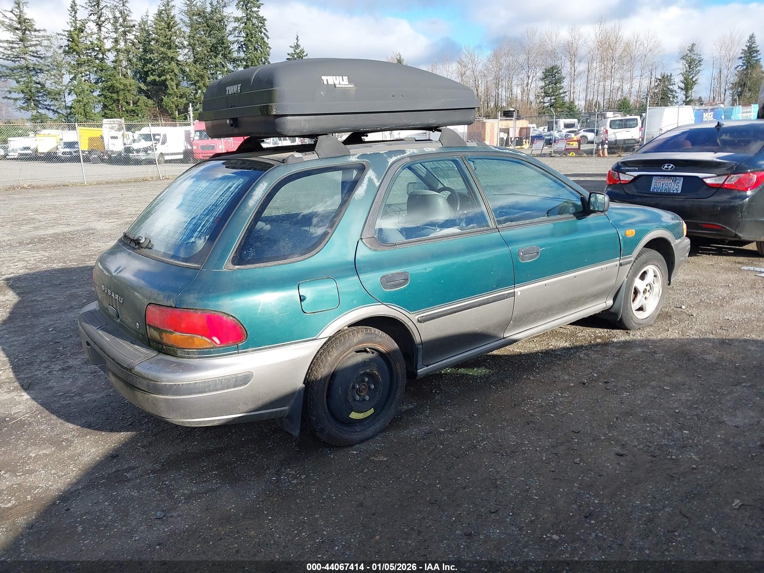 1996 Subaru Impreza Outback Green vin: JF1GF4851TG817189