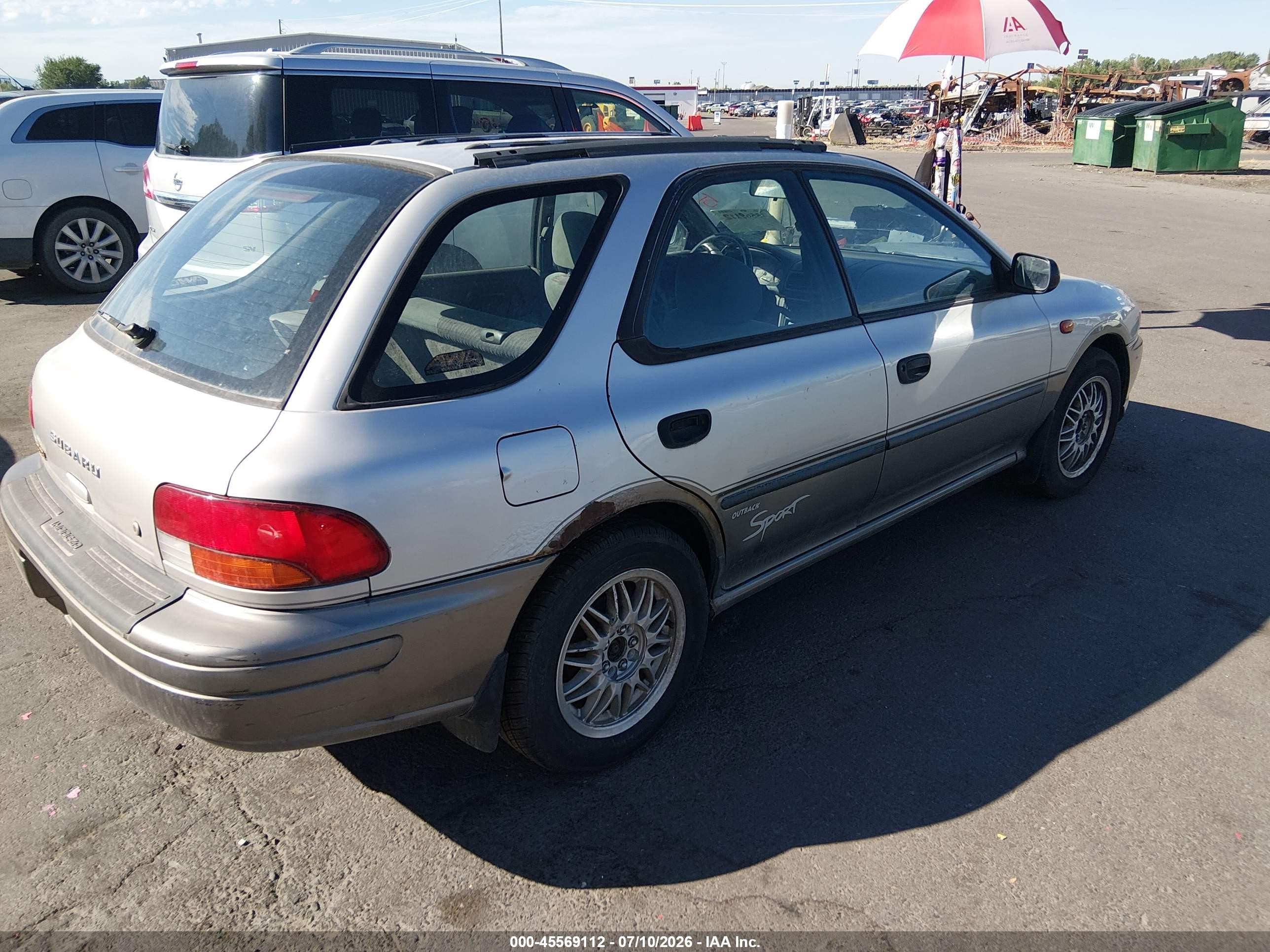 1999 Subaru Impreza Outback Sport Серебряный vin: JF1GF4853XG813019
