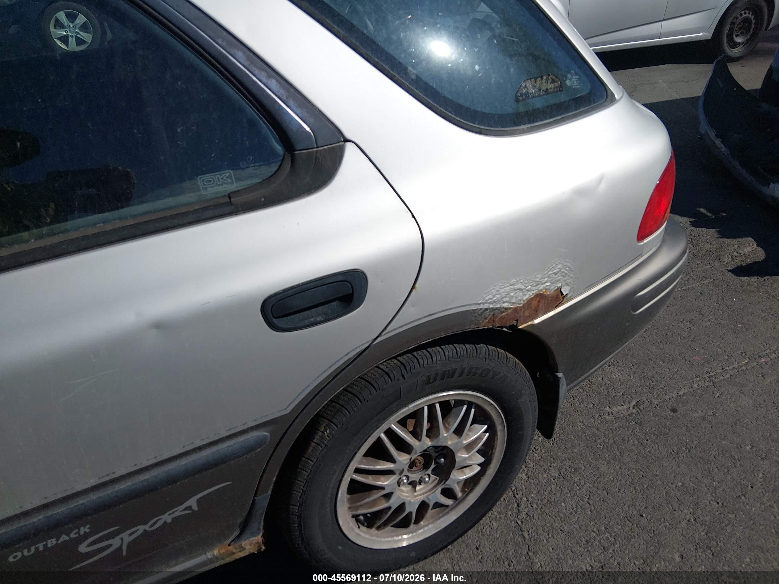 1999 Subaru Impreza Outback Sport Серебряный vin: JF1GF4853XG813019