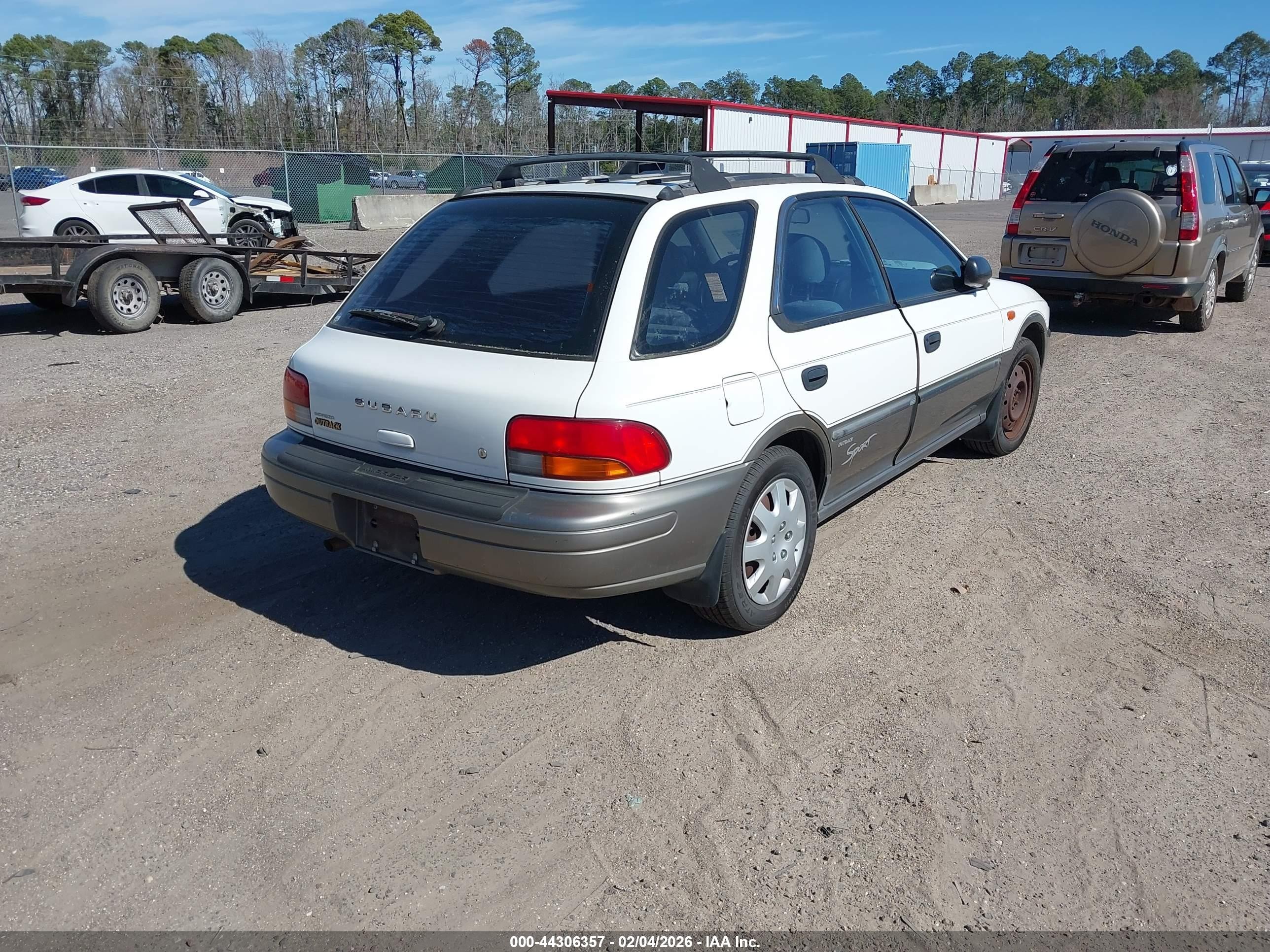 1998 Subaru Impreza Outback Sport White vin: JF1GF4854WH808484