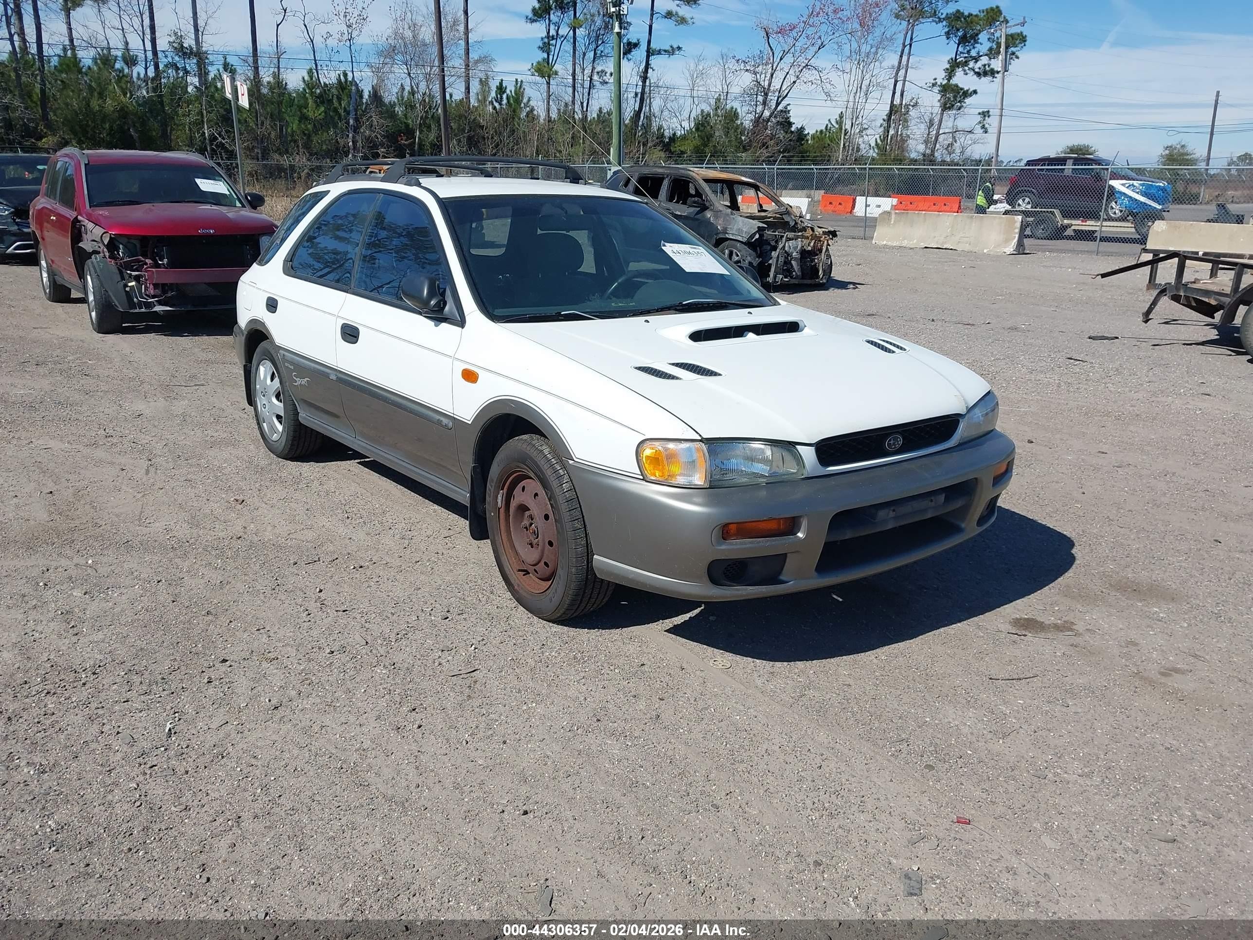 1998 Subaru Impreza Outback Sport White vin: JF1GF4854WH808484