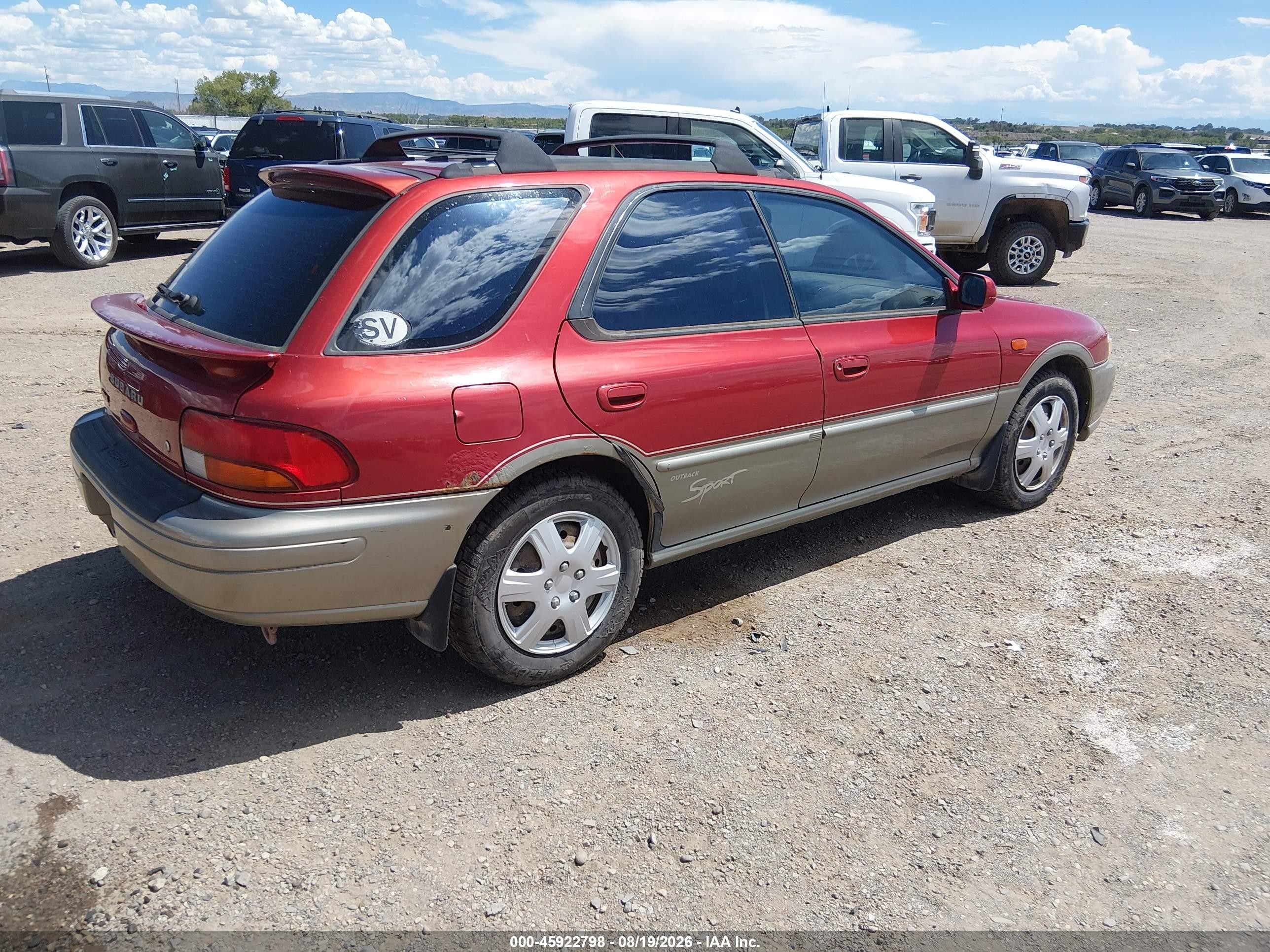 2001 Subaru Impreza Outback Sport   Red vin: JF1GF48571H803689