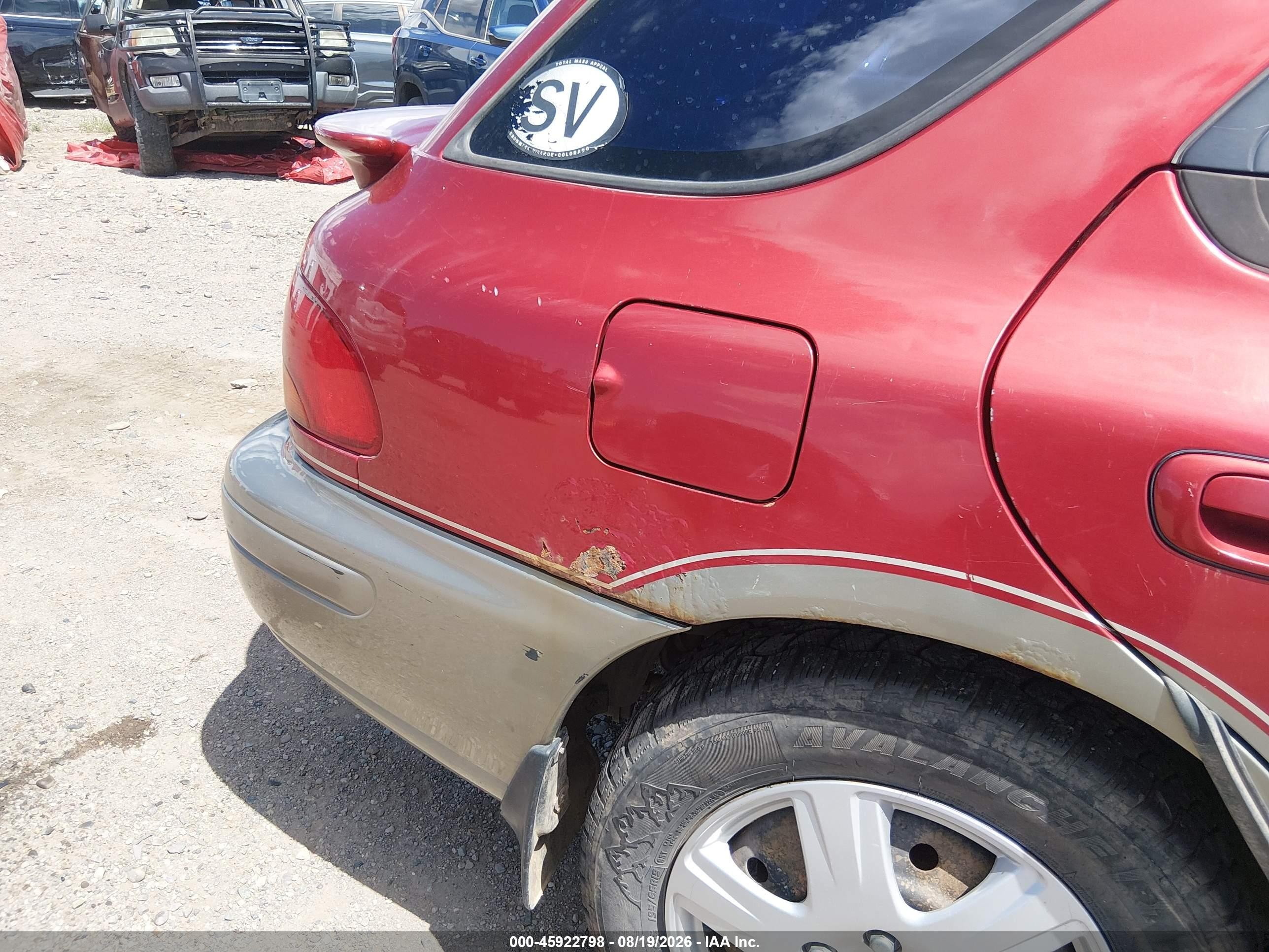 2001 Subaru Impreza Outback Sport   Red vin: JF1GF48571H803689