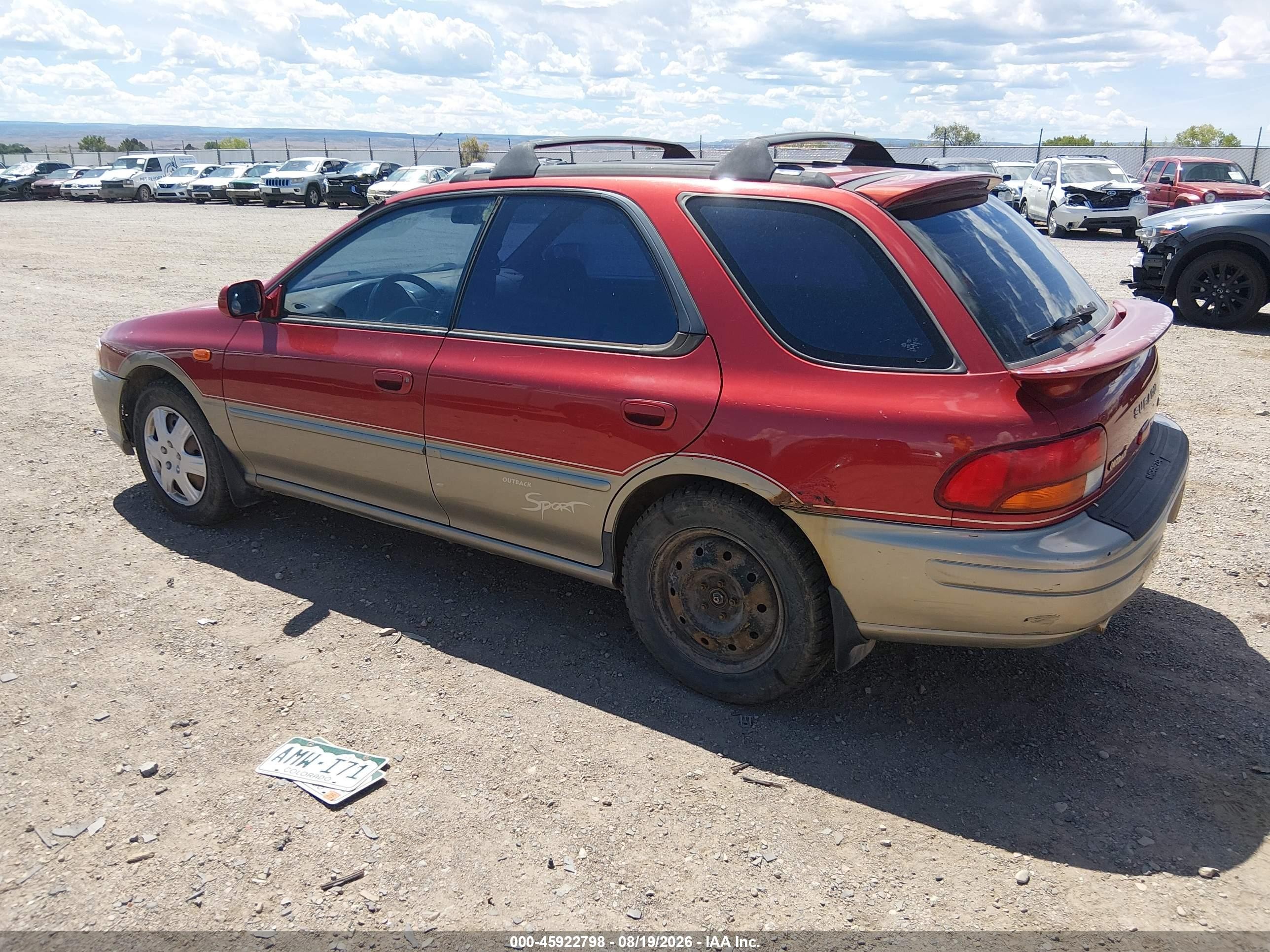 2001 Subaru Impreza Outback Sport   Red vin: JF1GF48571H803689